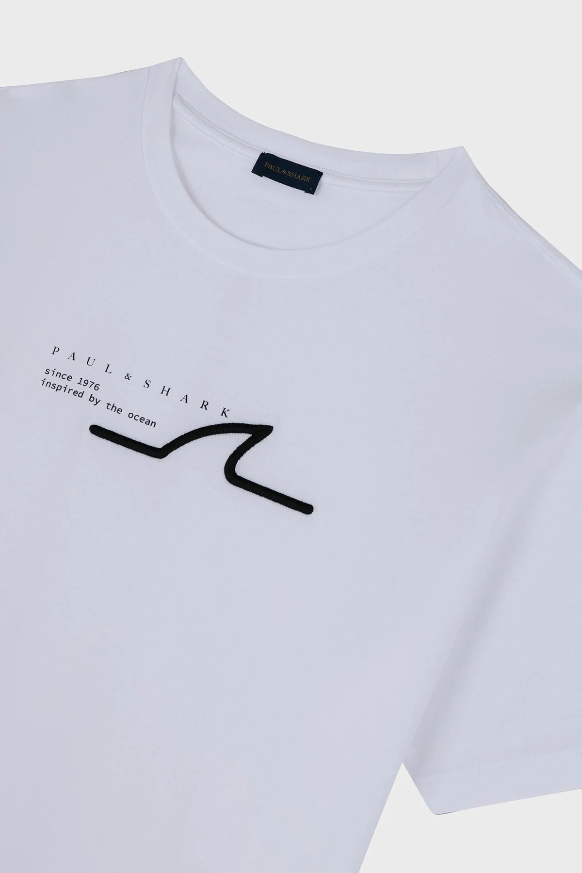 Paul & Shark % 100 Pamuk Regular Fit Bisiklet Yaka Logolu Erkek T Shirt 24411053 010 BEYAZ - 4