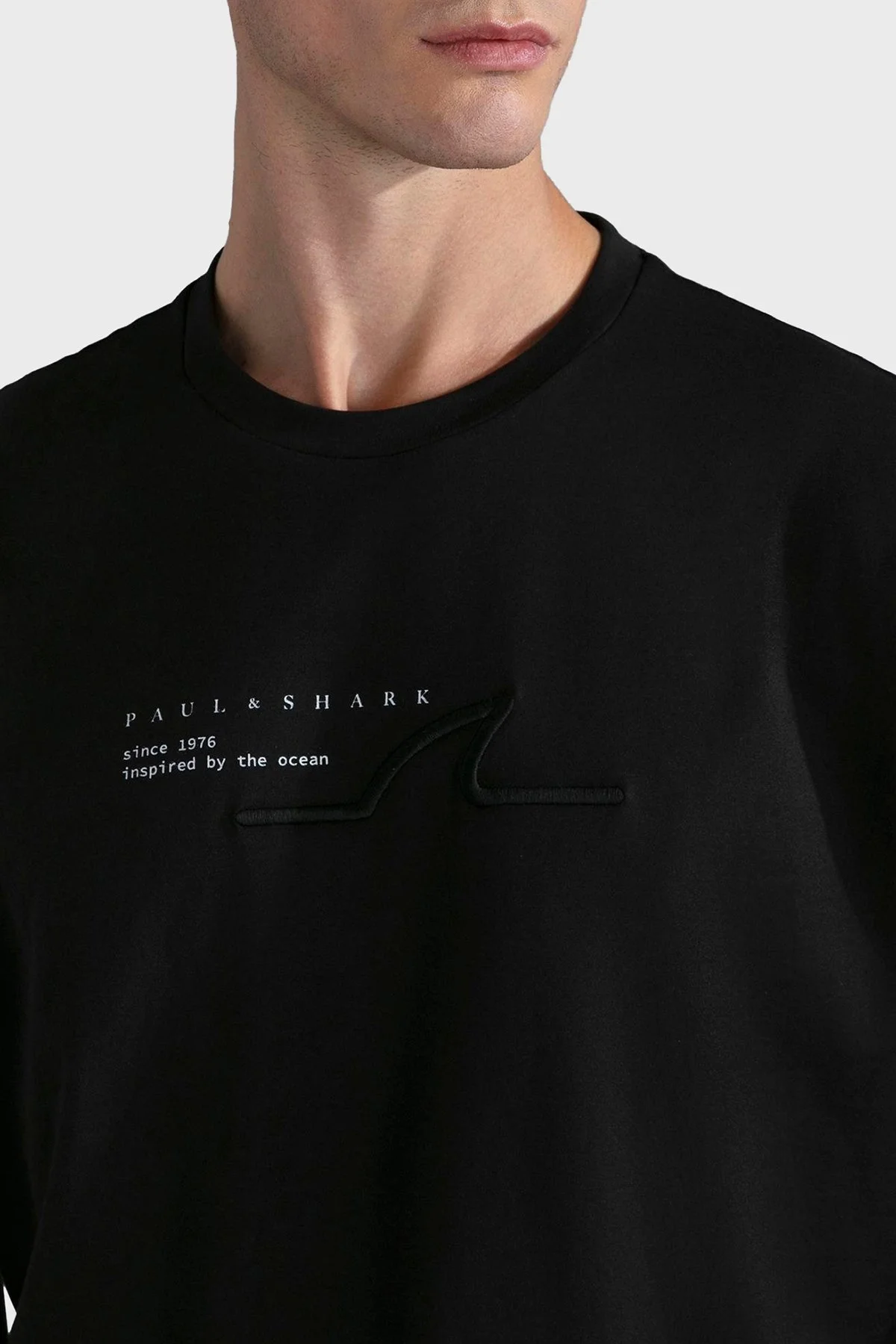 Paul & Shark % 100 Pamuk Regular Fit Bisiklet Yaka Logolu Erkek T Shirt 24411053 011 SİYAH - 2