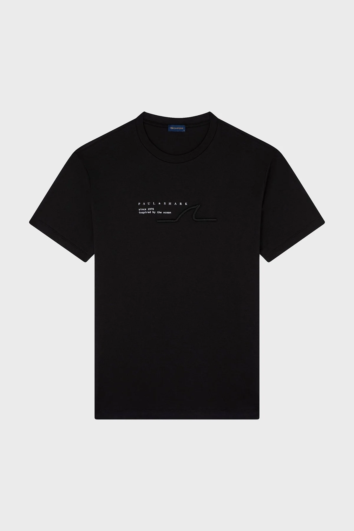 Paul & Shark % 100 Pamuk Regular Fit Bisiklet Yaka Logolu Erkek T Shirt 24411053 011 SİYAH - 5