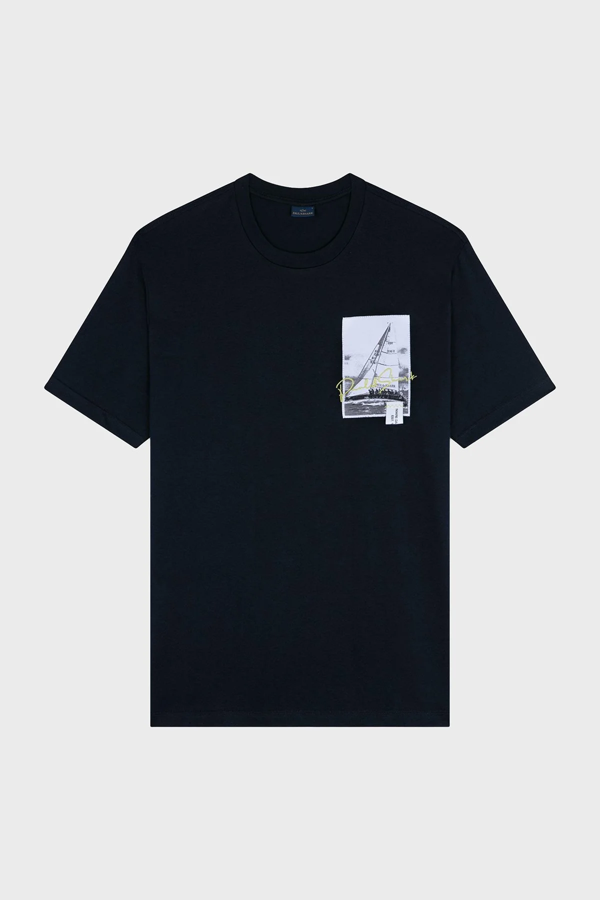 Paul & Shark % 100 Pamuk Regular Fit Bisiklet Yaka Logolu Erkek T Shirt 24411064 013 LACİVERT - 5