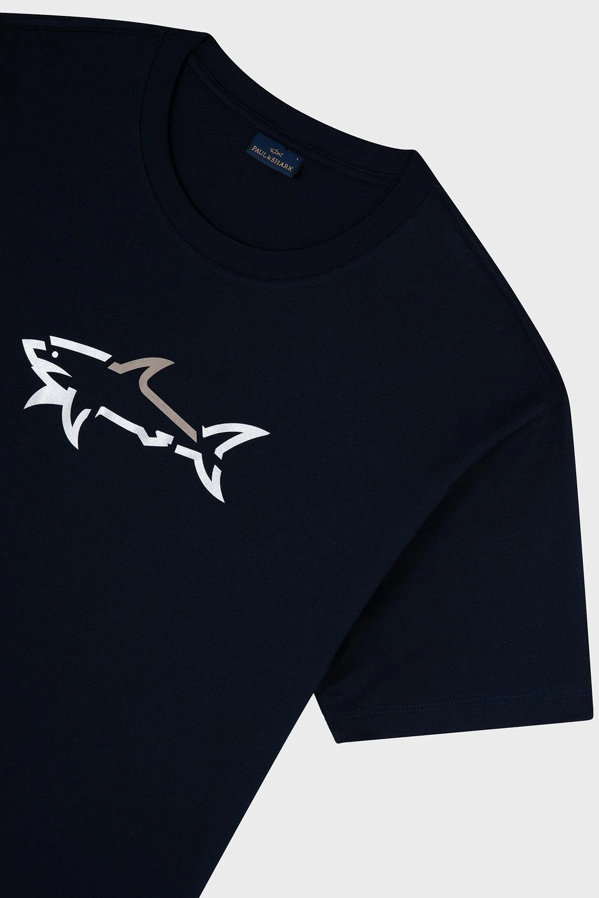 Paul & Shark % 100 Pamuk Regular Fit Bisiklet Yaka Logolu Erkek T Shirt 24411085 013 LACİVERT - 4