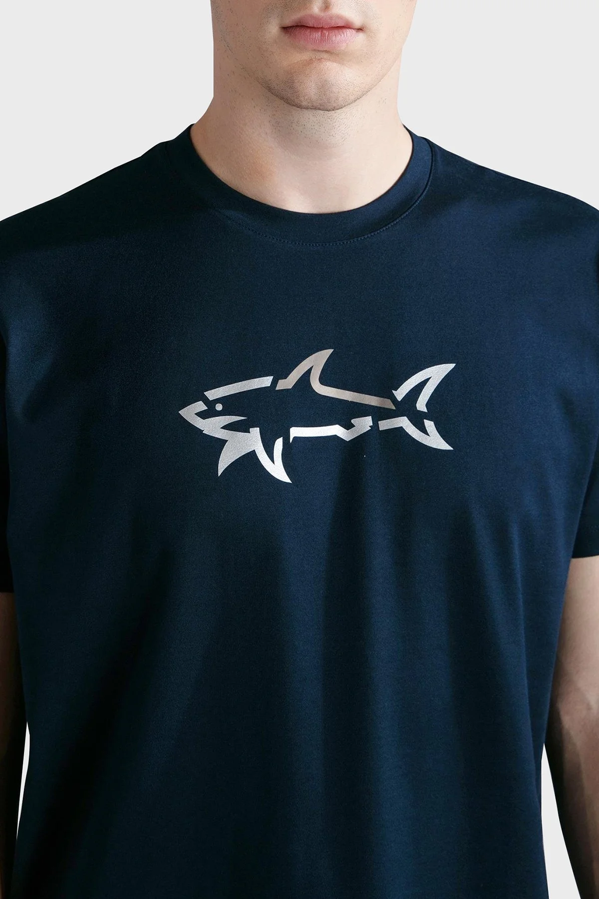 Paul & Shark % 100 Pamuk Regular Fit Bisiklet Yaka Logolu Erkek T Shirt 24411085 013 LACİVERT - 2