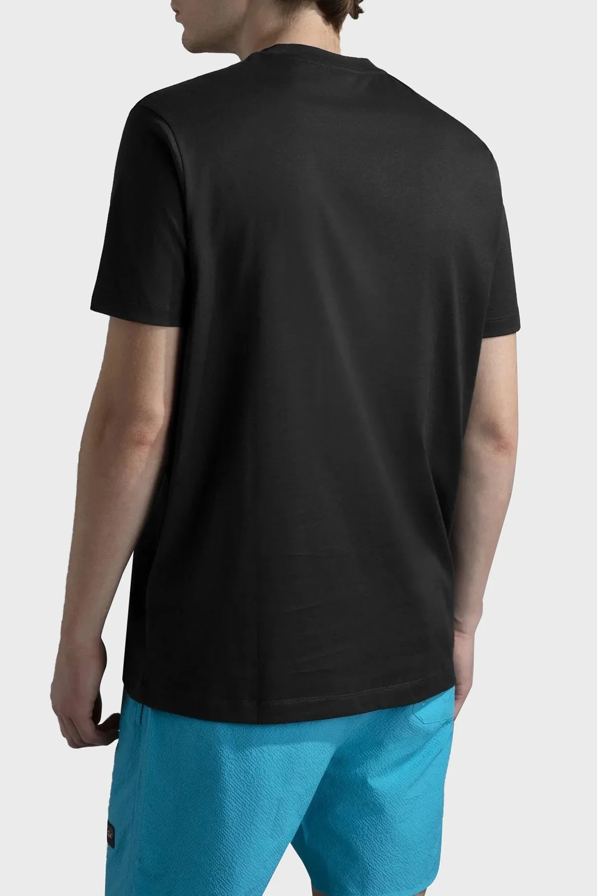 Paul & Shark % 100 Pamuk Regular Fit Bisiklet Yaka Logolu Erkek T Shirt 24411088 011 SİYAH - 3