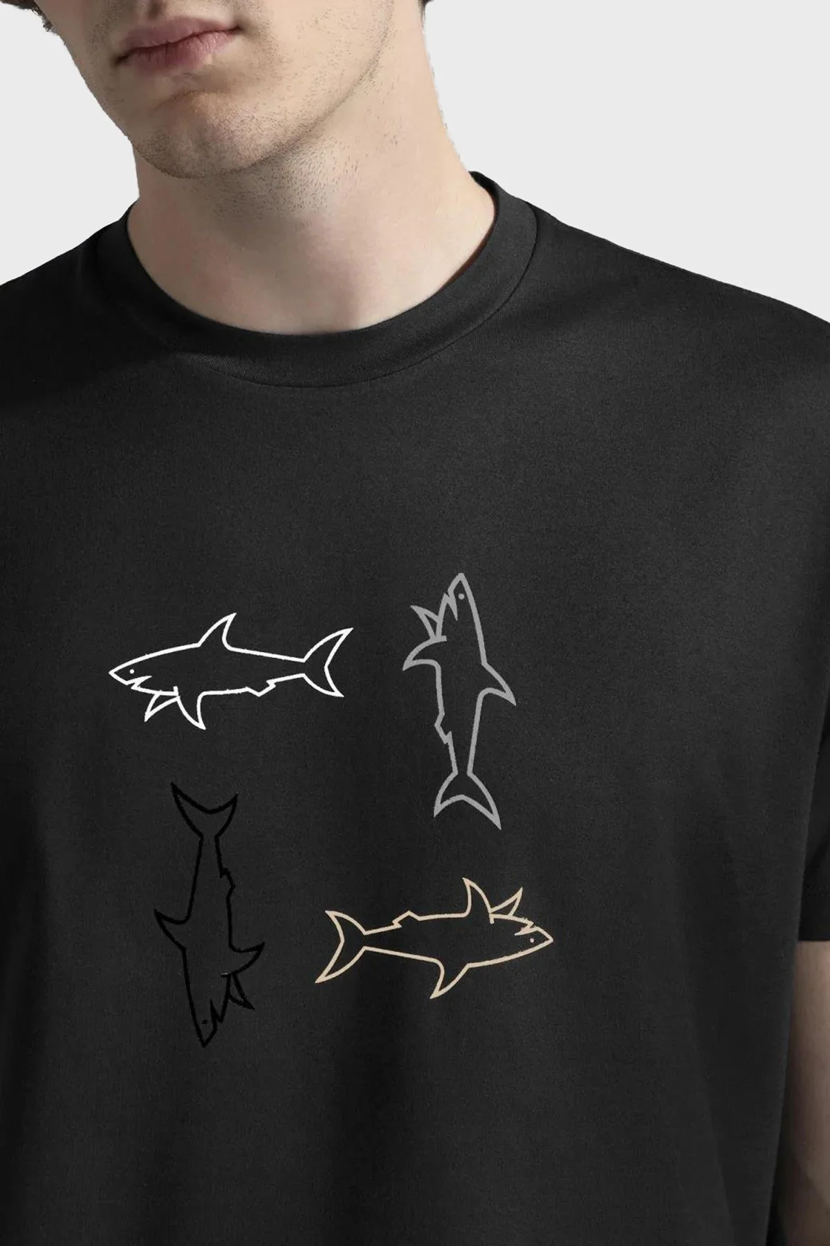 Paul & Shark % 100 Pamuk Regular Fit Bisiklet Yaka Logolu Erkek T Shirt 24411088 011 SİYAH - 2