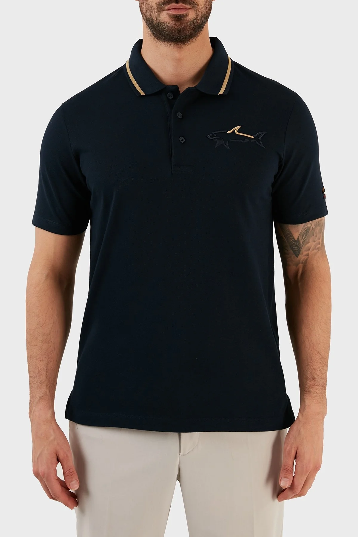Paul & Shark % 100 Pamuk Regular Fit Düğmeli Erkek Polo T Shirt 12311732 130 SİYAH - 1