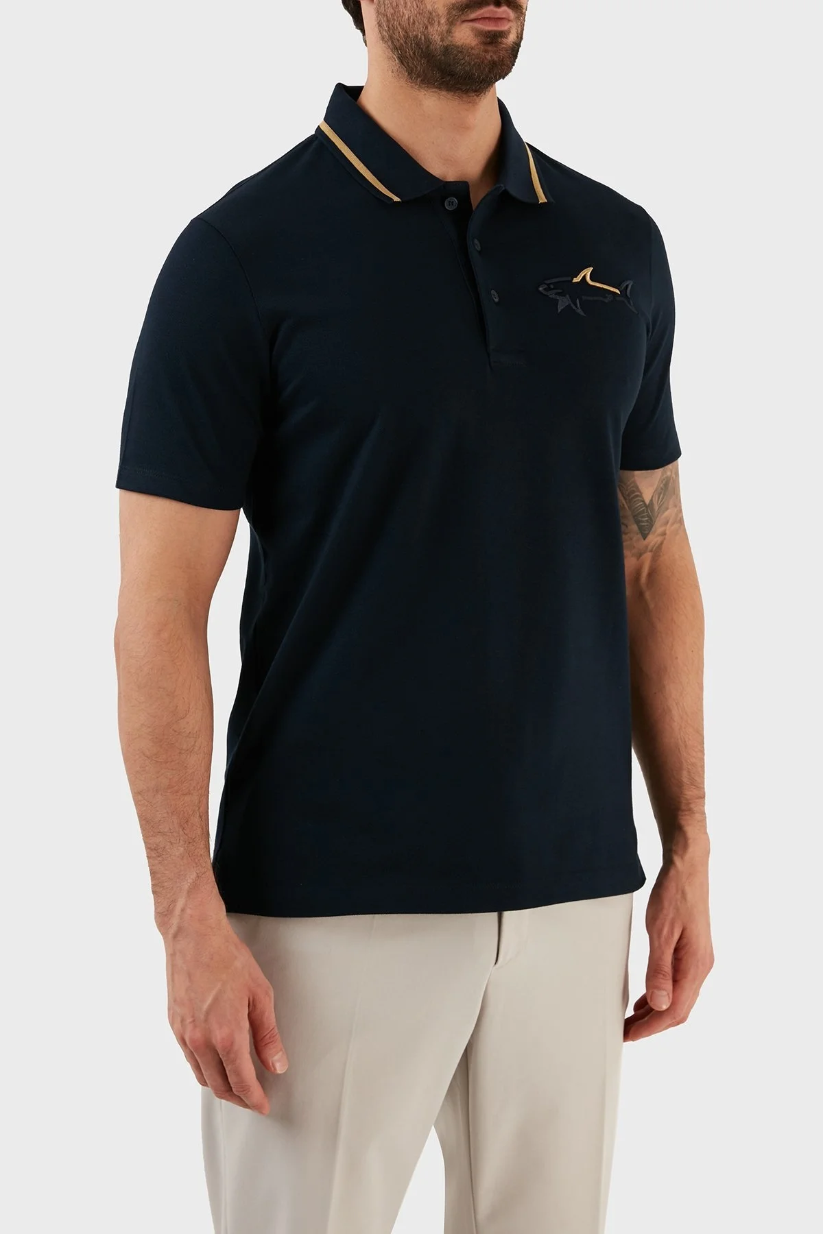 Paul & Shark % 100 Pamuk Regular Fit Düğmeli Erkek Polo T Shirt 12311732 130 SİYAH - 3