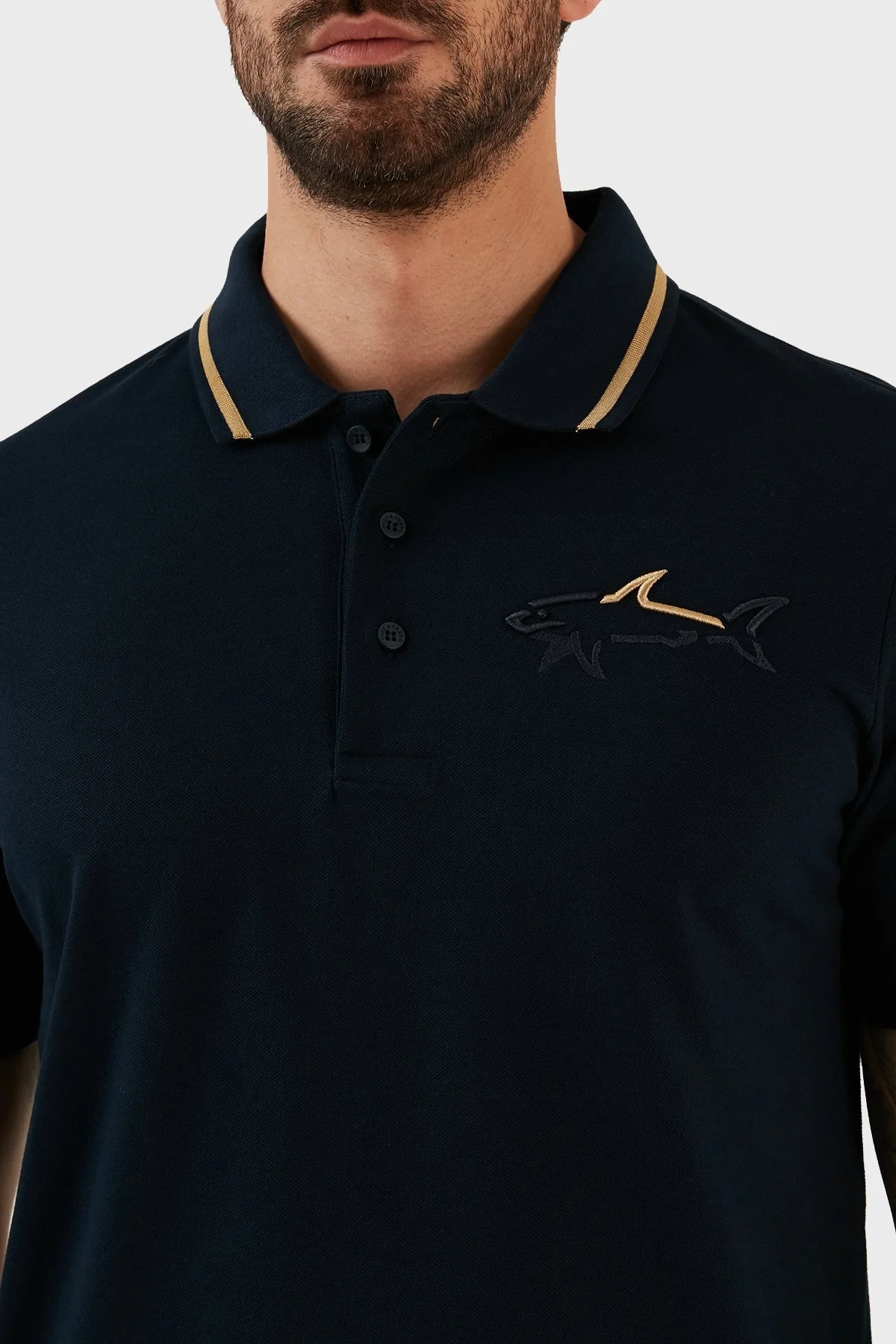 Paul & Shark % 100 Pamuk Regular Fit Düğmeli Erkek Polo T Shirt 12311732 130 SİYAH - 4