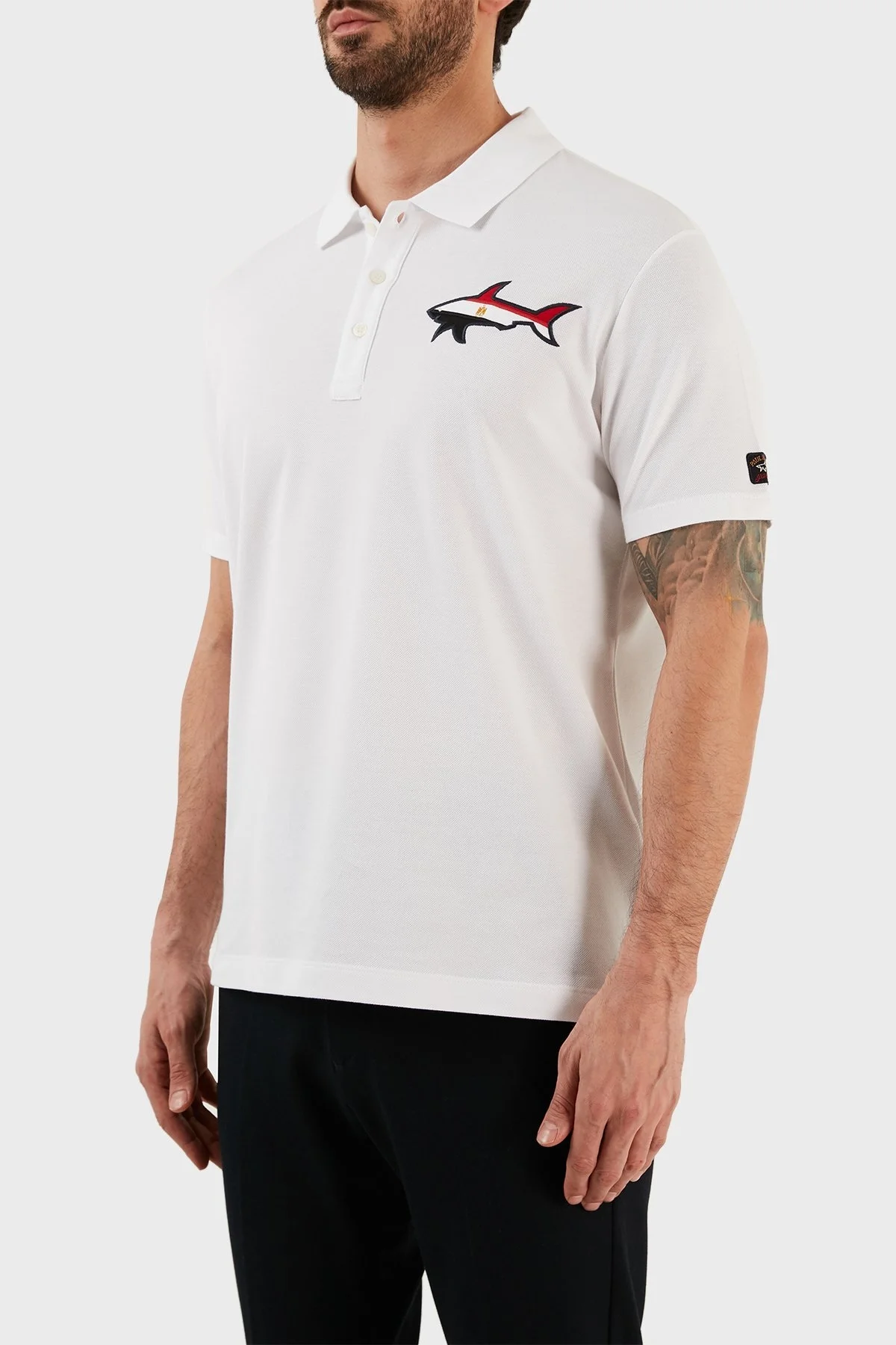 Paul & Shark % 100 Pamuk Regular Fit Düğmeli Erkek Polo T Shirt C0P1114 010 BEYAZ - 2