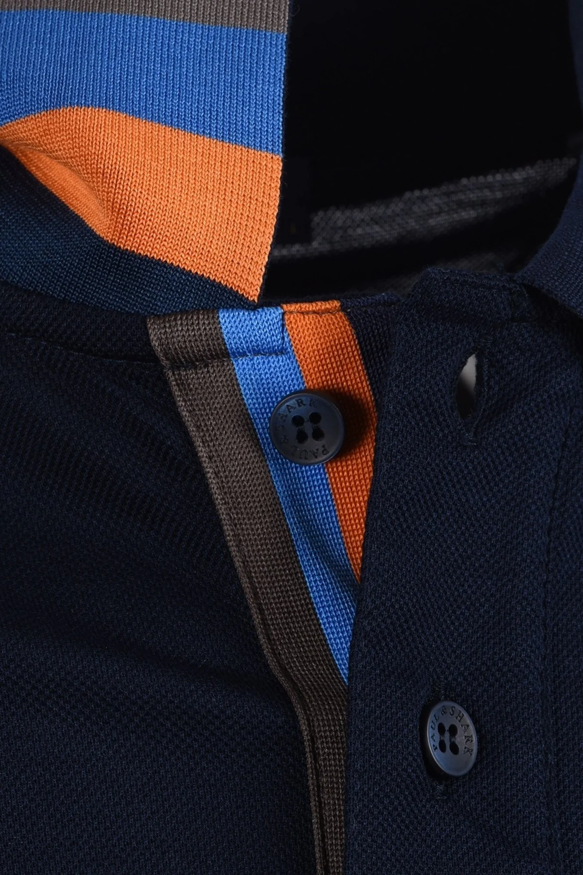 Paul & Shark % 100 Pamuk Regular Fit Düğmeli Erkek Polo Yaka T Shirt 24411261 013 LACİVERT - 4