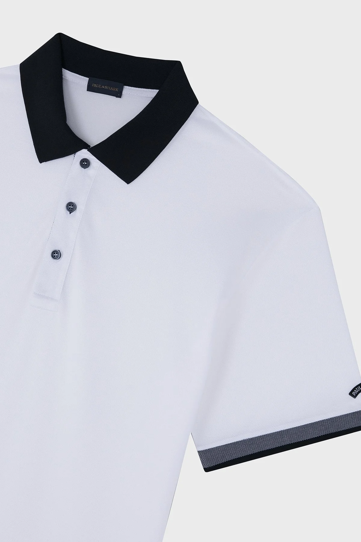 Paul & Shark % 100 Pamuk Regular Fit Düğmeli Erkek Polo Yaka T Shirt 24411316 010 BEYAZ - 5