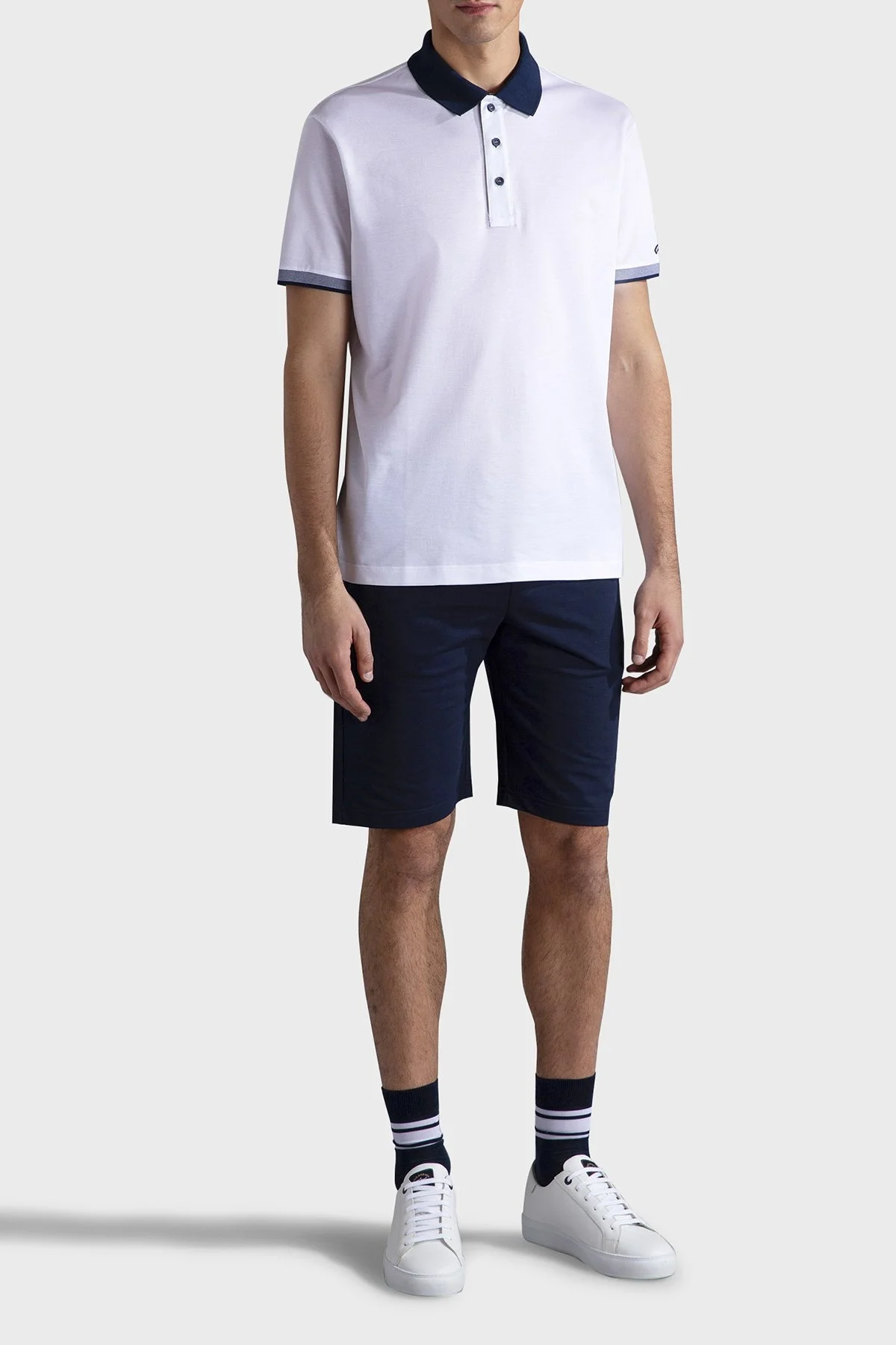 Paul & Shark % 100 Pamuk Regular Fit Düğmeli Erkek Polo Yaka T Shirt 24411316 010 BEYAZ - 8