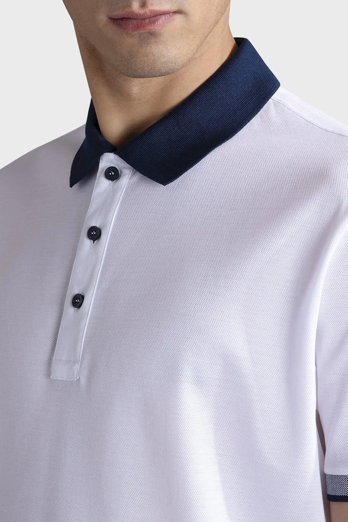 Paul & Shark % 100 Pamuk Regular Fit Düğmeli Erkek Polo Yaka T Shirt 24411316 010 BEYAZ - 10