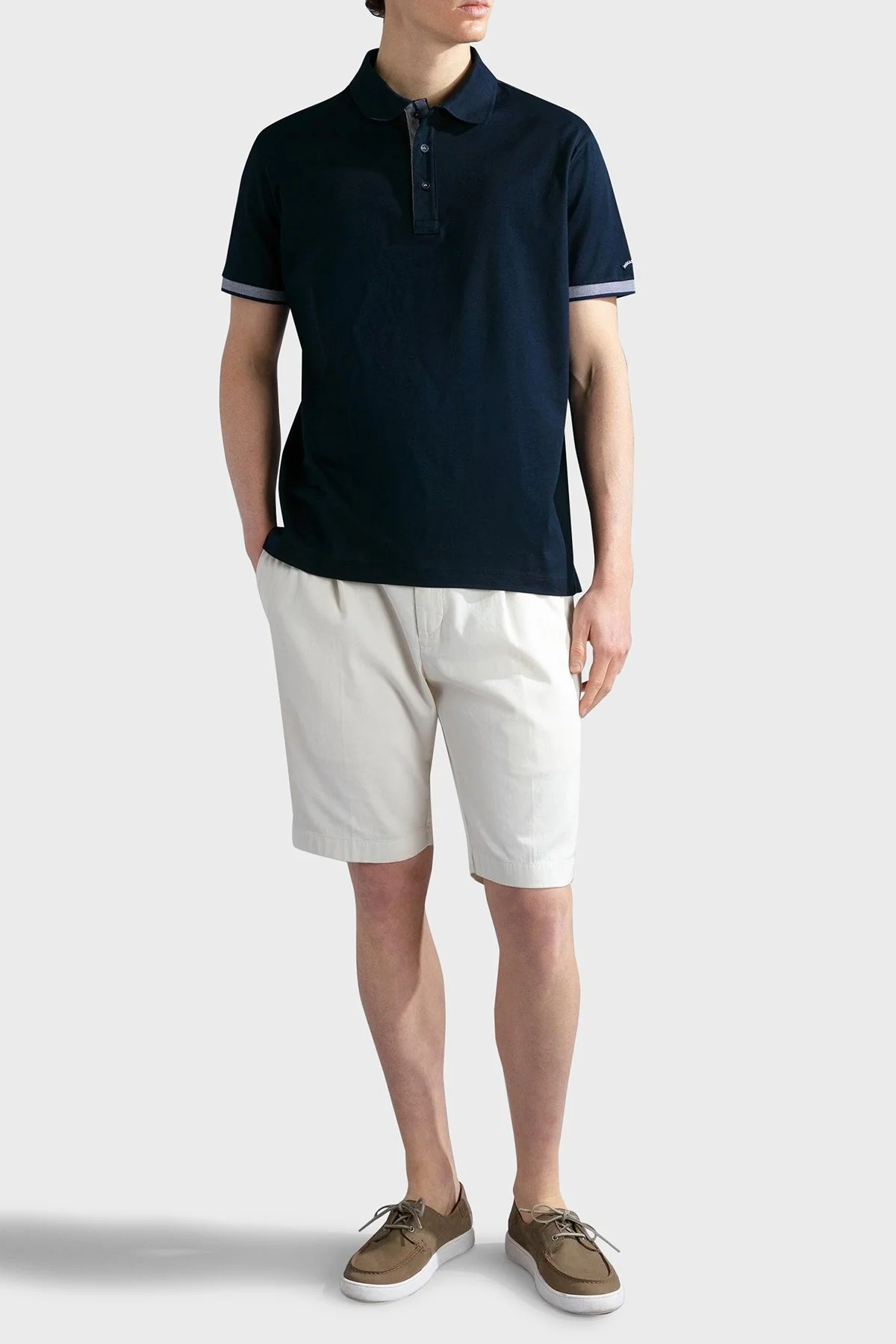 Paul & Shark % 100 Pamuk Regular Fit Düğmeli Erkek Polo Yaka T Shirt 24411316 013 LACİVERT - 2