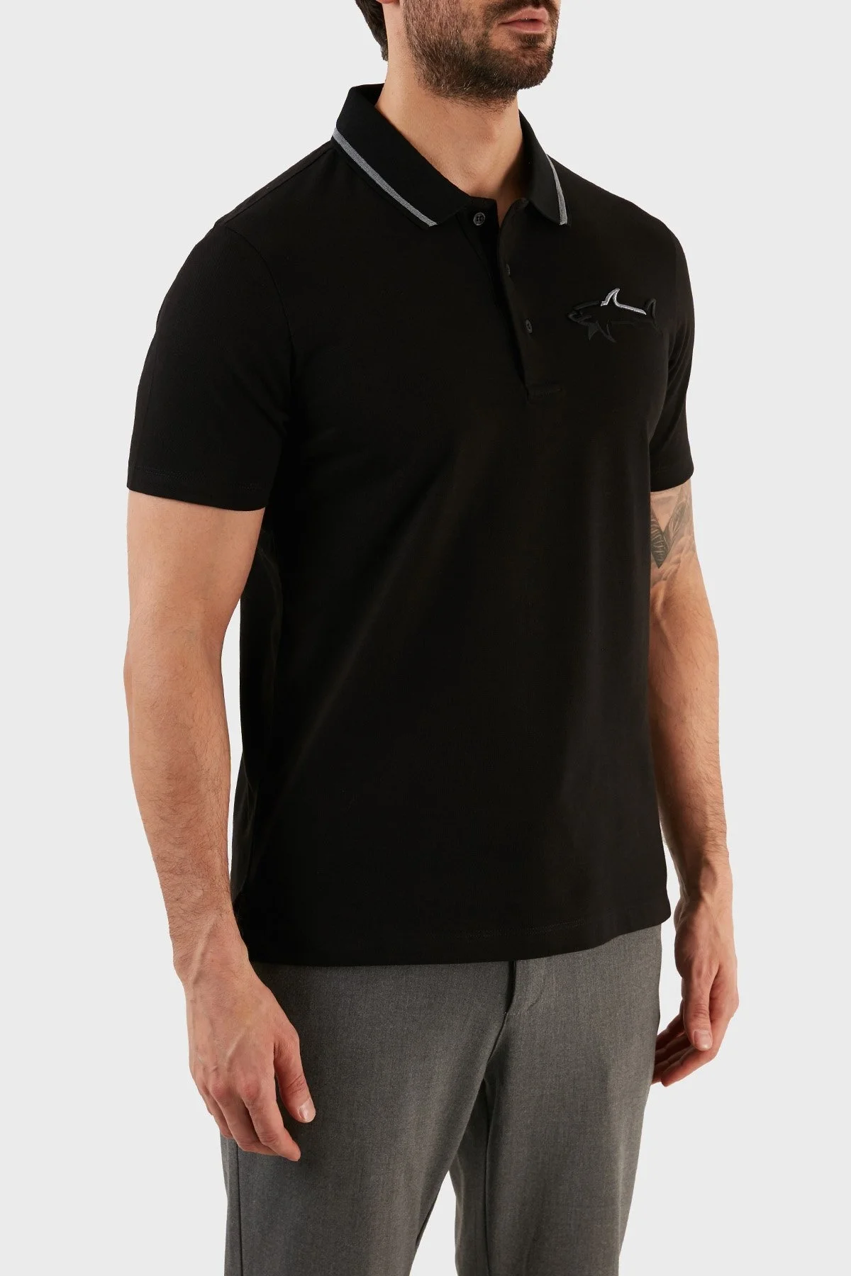 Paul & Shark % 100 Pamuk Regular Fit Düğmeli Polo Erkek T Shirt 12311732 011 SİYAH - 3