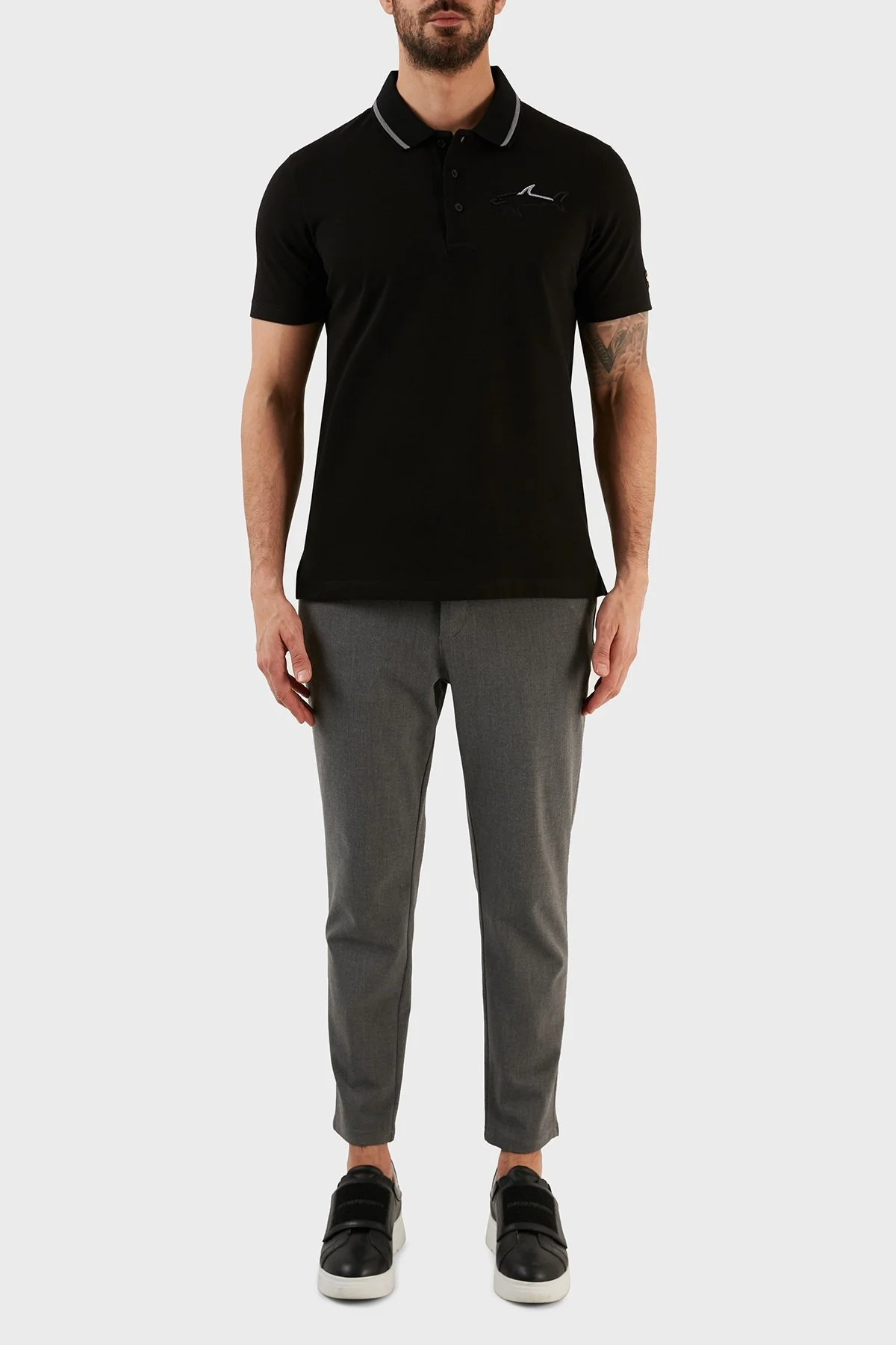Paul & Shark % 100 Pamuk Regular Fit Düğmeli Polo Erkek T Shirt 12311732 011 SİYAH - 4