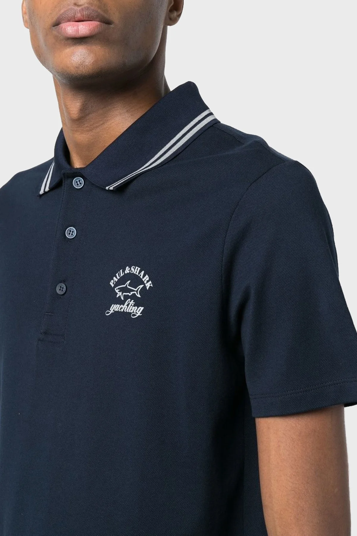 Paul & Shark % 100 Pamuk Regular Fit Erkek Polo Yaka T Shirt 22411233 013 LACİVERT - 2