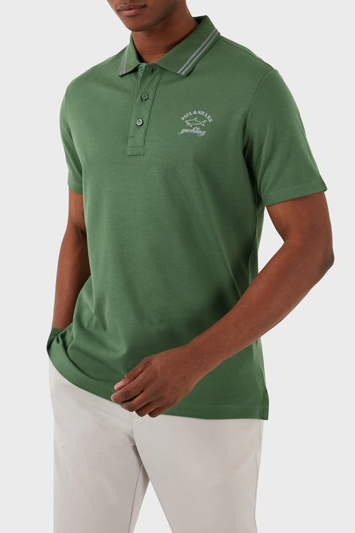 Paul & Shark % 100 Pamuk Regular Fit Erkek Polo Yaka T Shirt 22411233 178 YEŞİL - 6