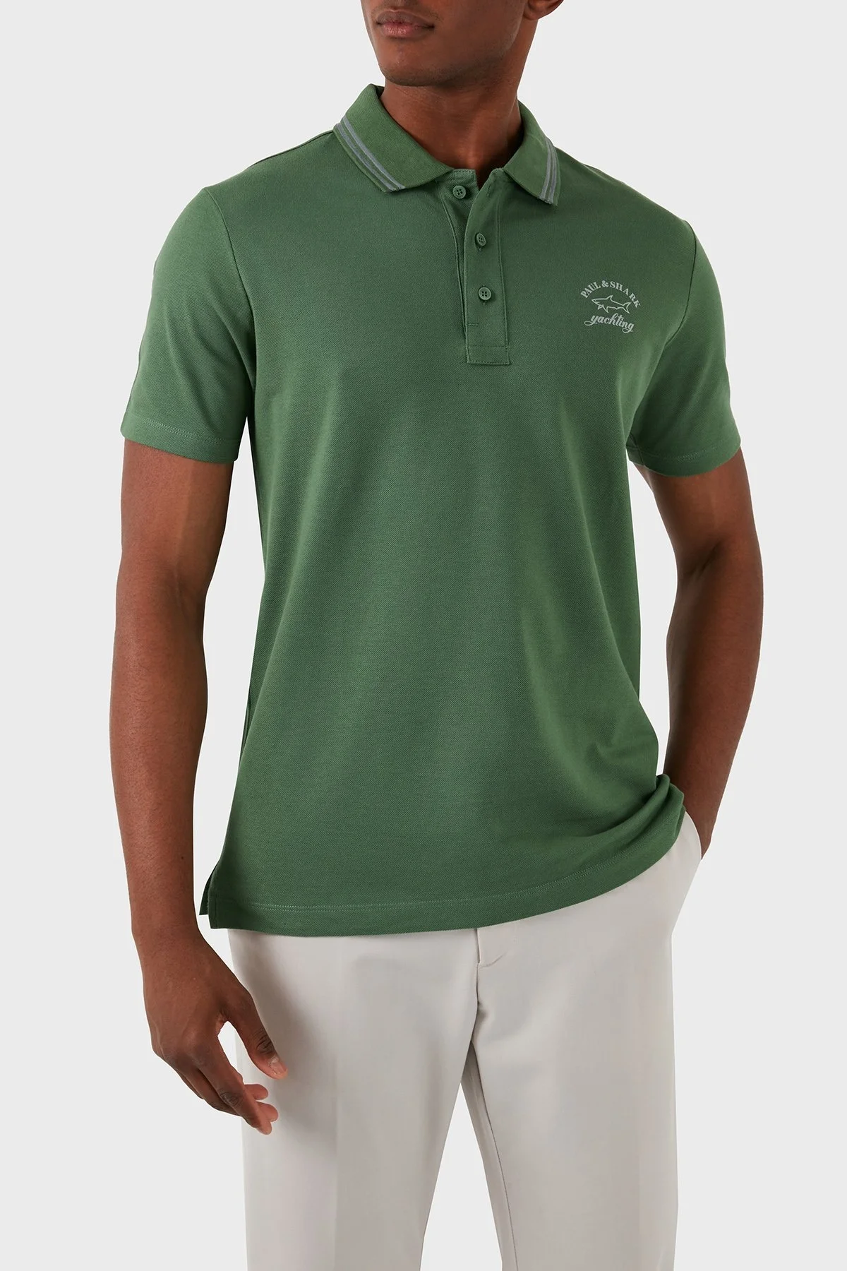 Paul & Shark % 100 Pamuk Regular Fit Erkek Polo Yaka T Shirt 22411233 178 YEŞİL - 7