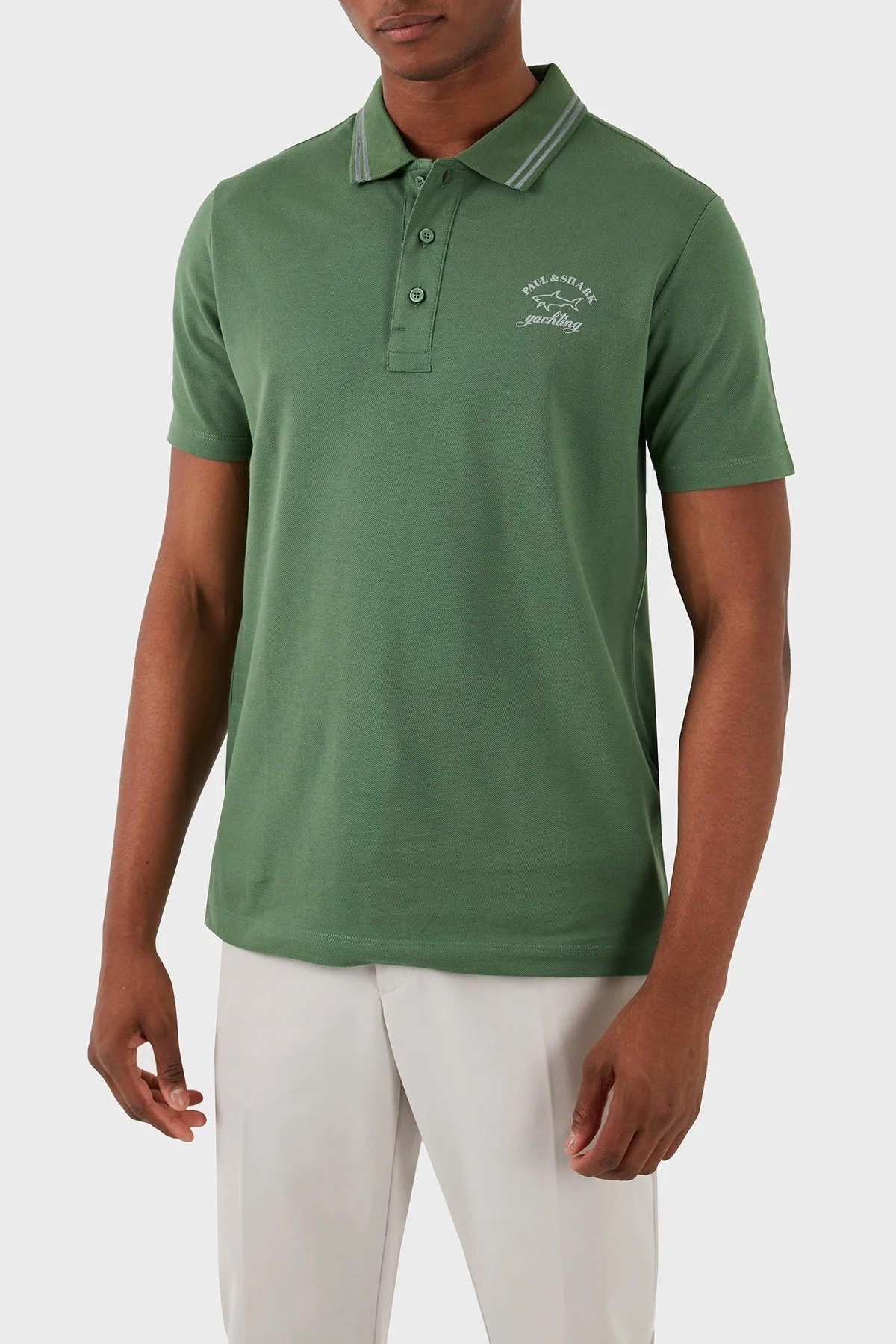 Paul & Shark % 100 Pamuk Regular Fit Erkek Polo Yaka T Shirt 22411233 178 YEŞİL - 9