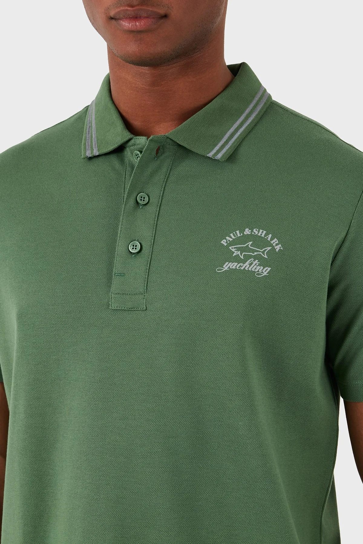 Paul & Shark % 100 Pamuk Regular Fit Erkek Polo Yaka T Shirt 22411233 178 YEŞİL - 10