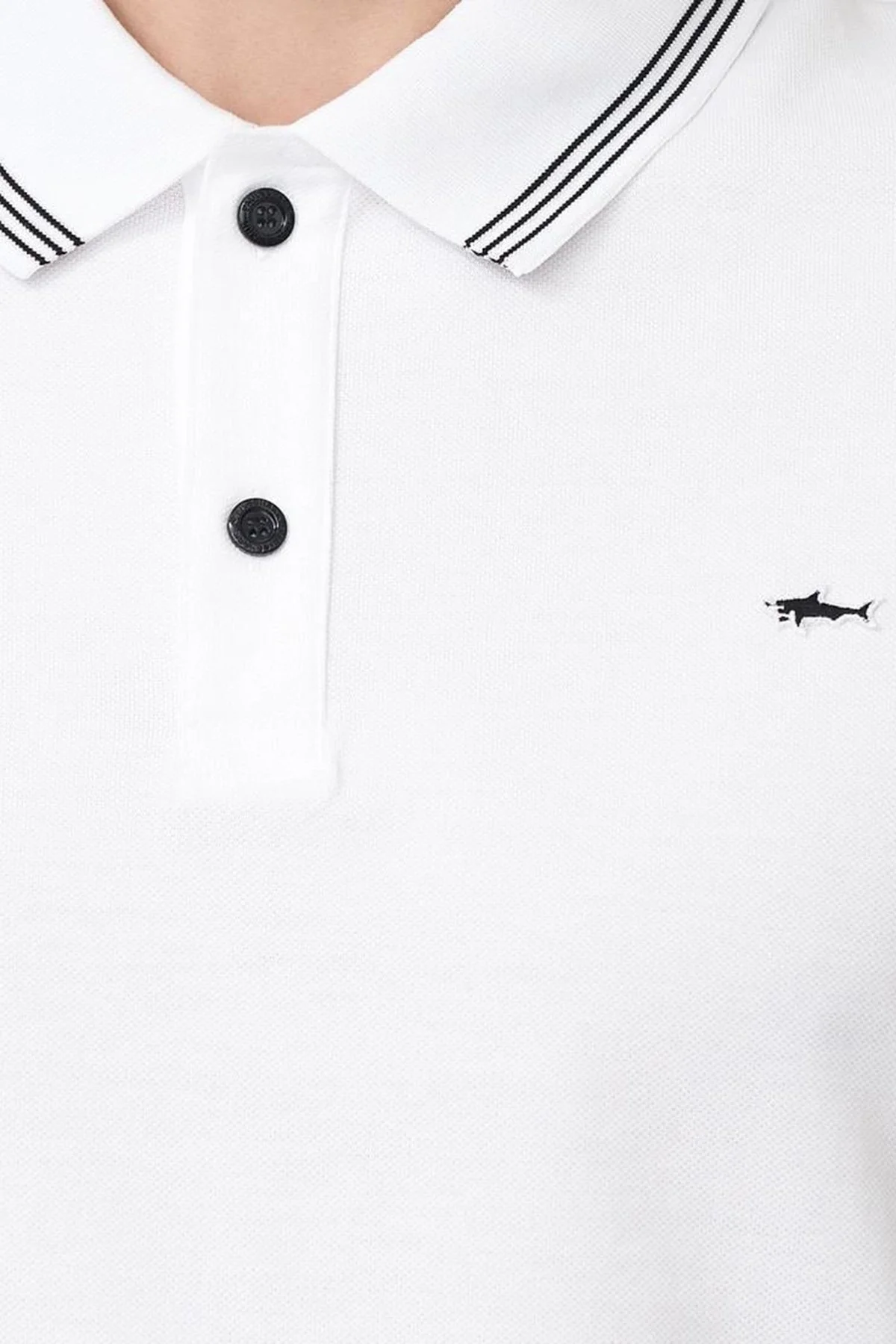 Paul & Shark % 100 Pamuk Regular Fit Erkek Polo Yaka T Shirt 22411251 010 BEYAZ - 4