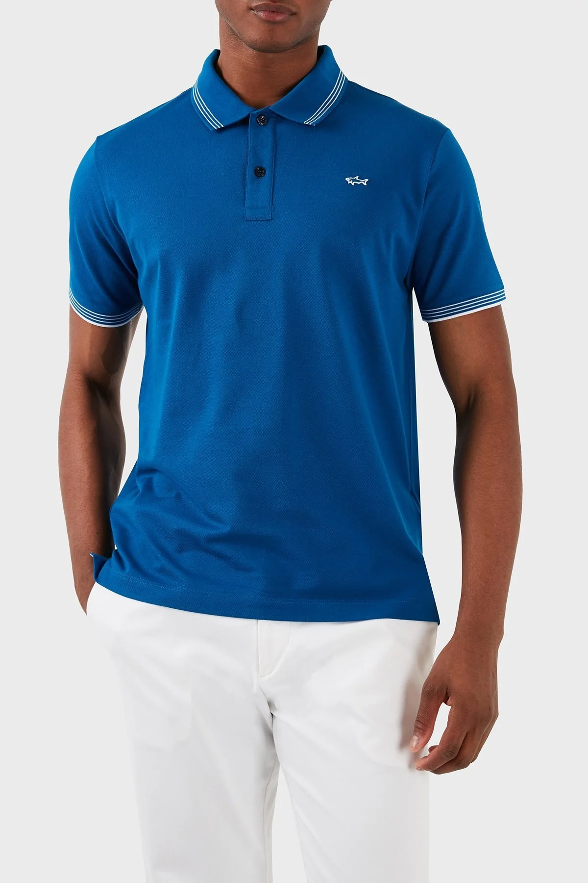 Paul & Shark % 100 Pamuk Regular Fit Erkek Polo Yaka T Shirt 22411251 726 MAVİ - 1