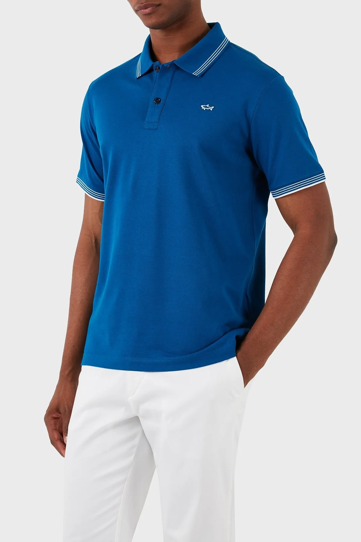 Paul & Shark % 100 Pamuk Regular Fit Erkek Polo Yaka T Shirt 22411251 726 MAVİ - 5