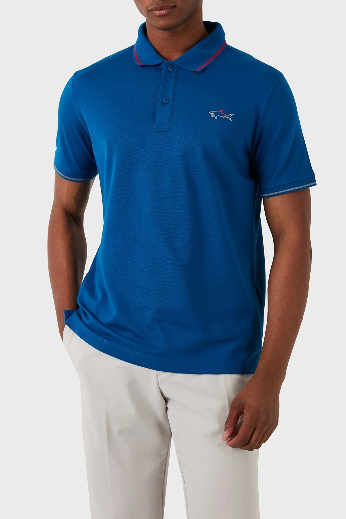 Paul & Shark % 100 Pamuk Regular Fit Erkek Polo Yaka T Shirt 22411289 726 MAVİ - 1