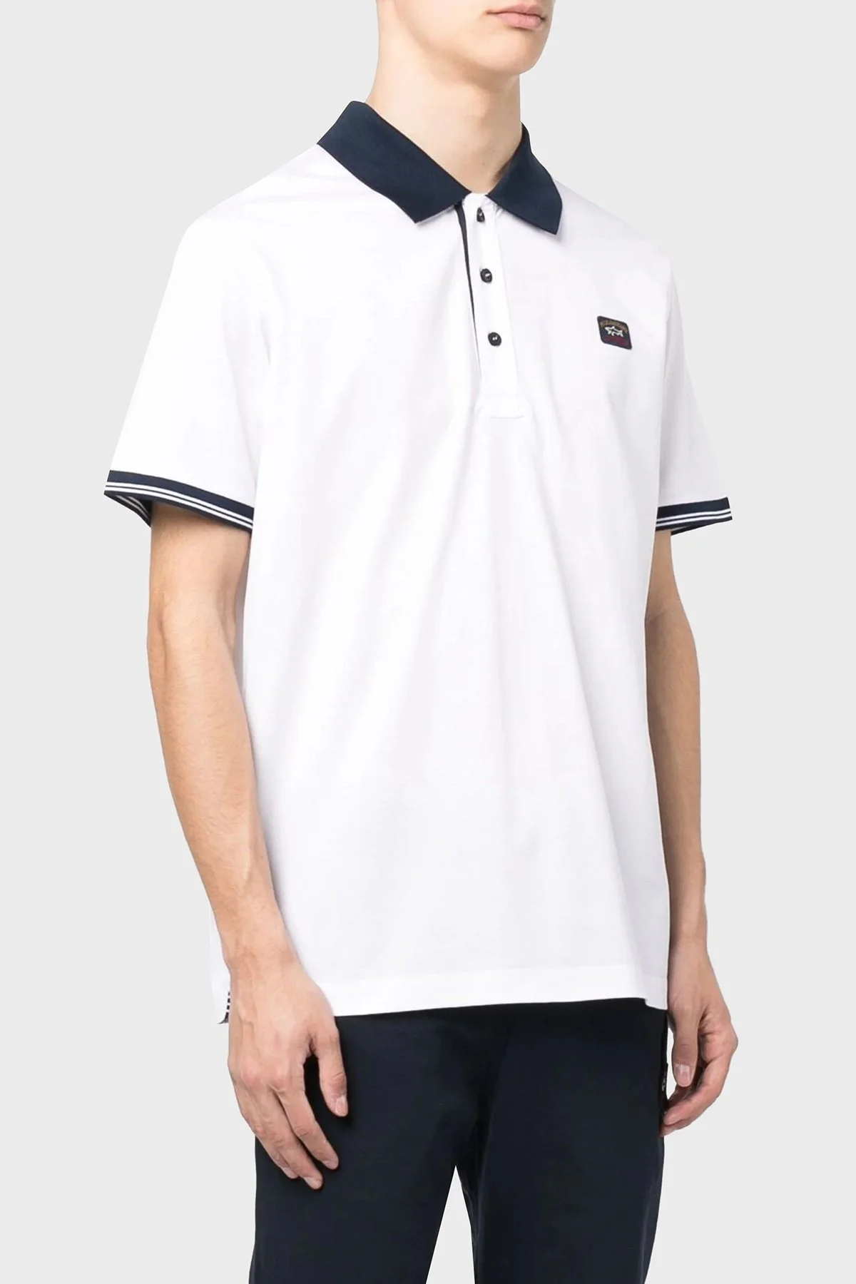 Paul & Shark % 100 Pamuk Regular Fit Erkek Polo Yaka T Shirt 23411226 010 BEYAZ - 1