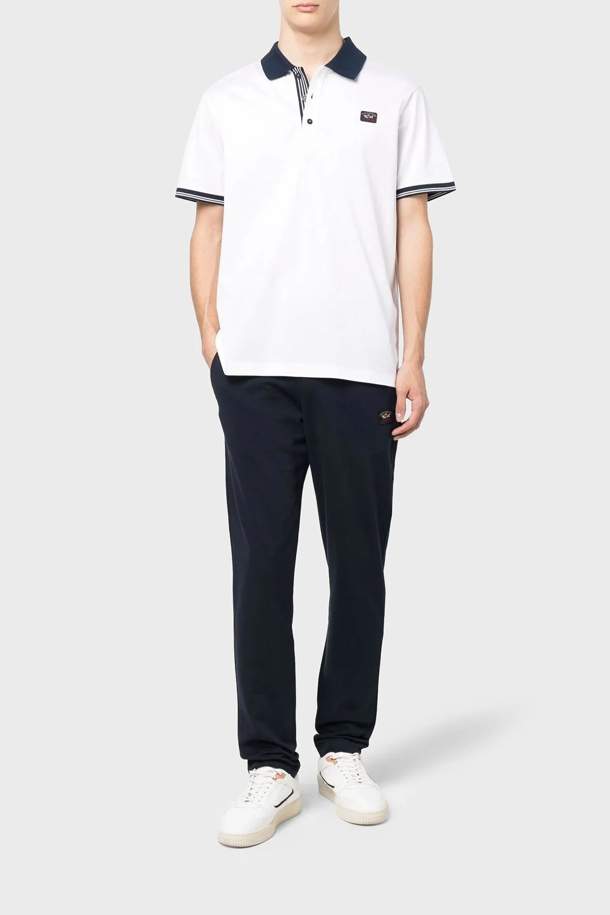 Paul & Shark % 100 Pamuk Regular Fit Erkek Polo Yaka T Shirt 23411226 010 BEYAZ - 2