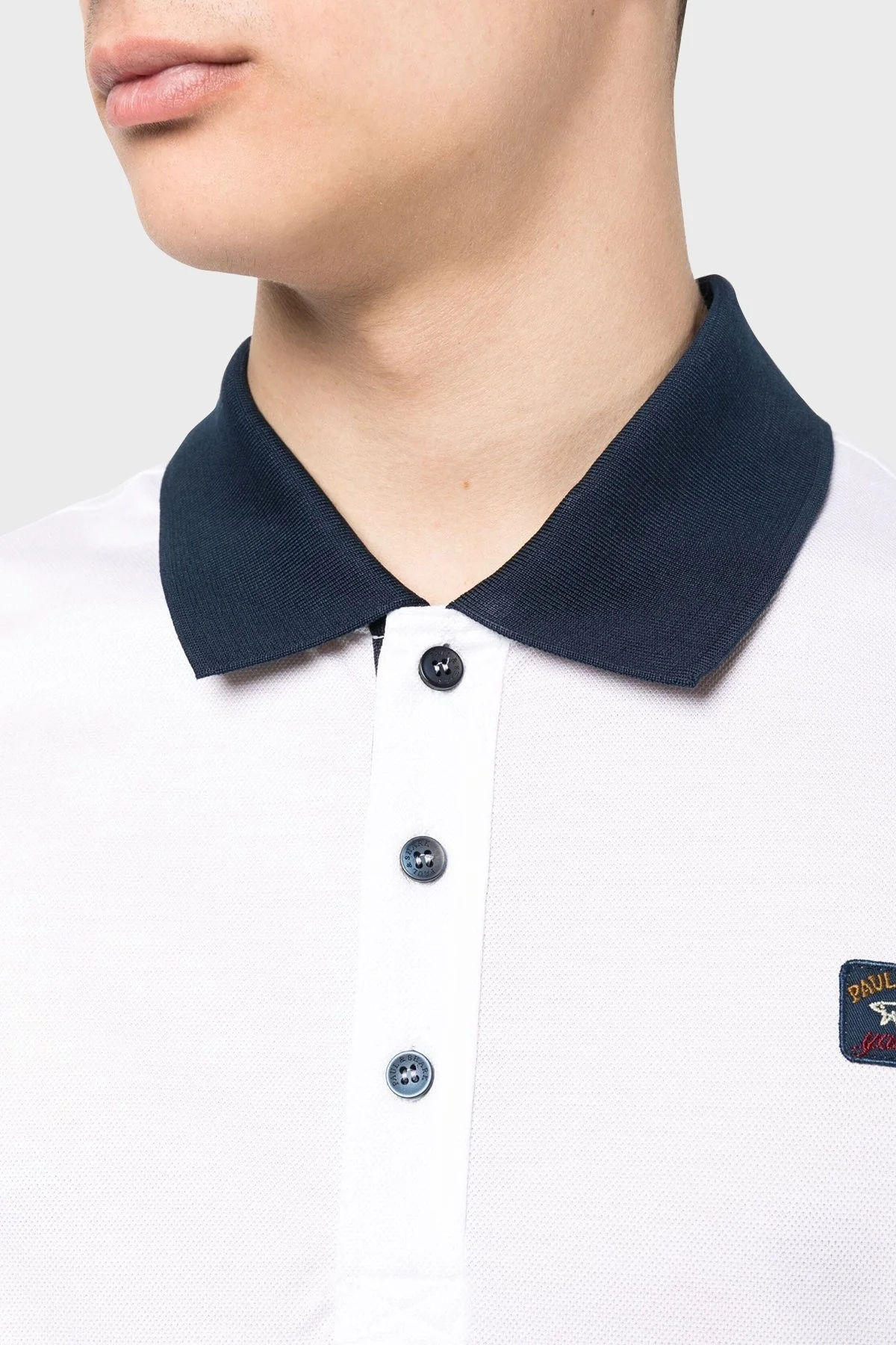 Paul & Shark % 100 Pamuk Regular Fit Erkek Polo Yaka T Shirt 23411226 010 BEYAZ - 4
