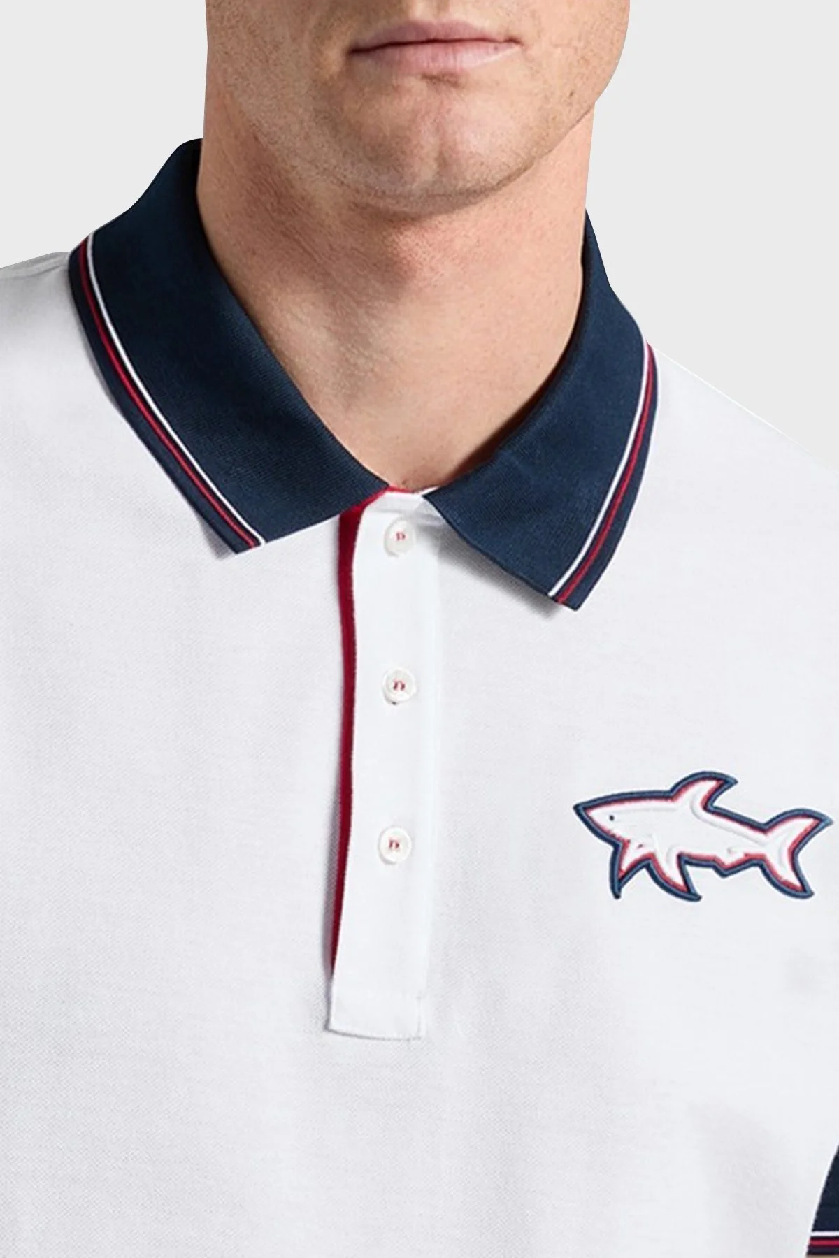 Paul & Shark % 100 Pamuk Regular Fit Erkek Polo Yaka T Shirt 23411232 010 BEYAZ - 4