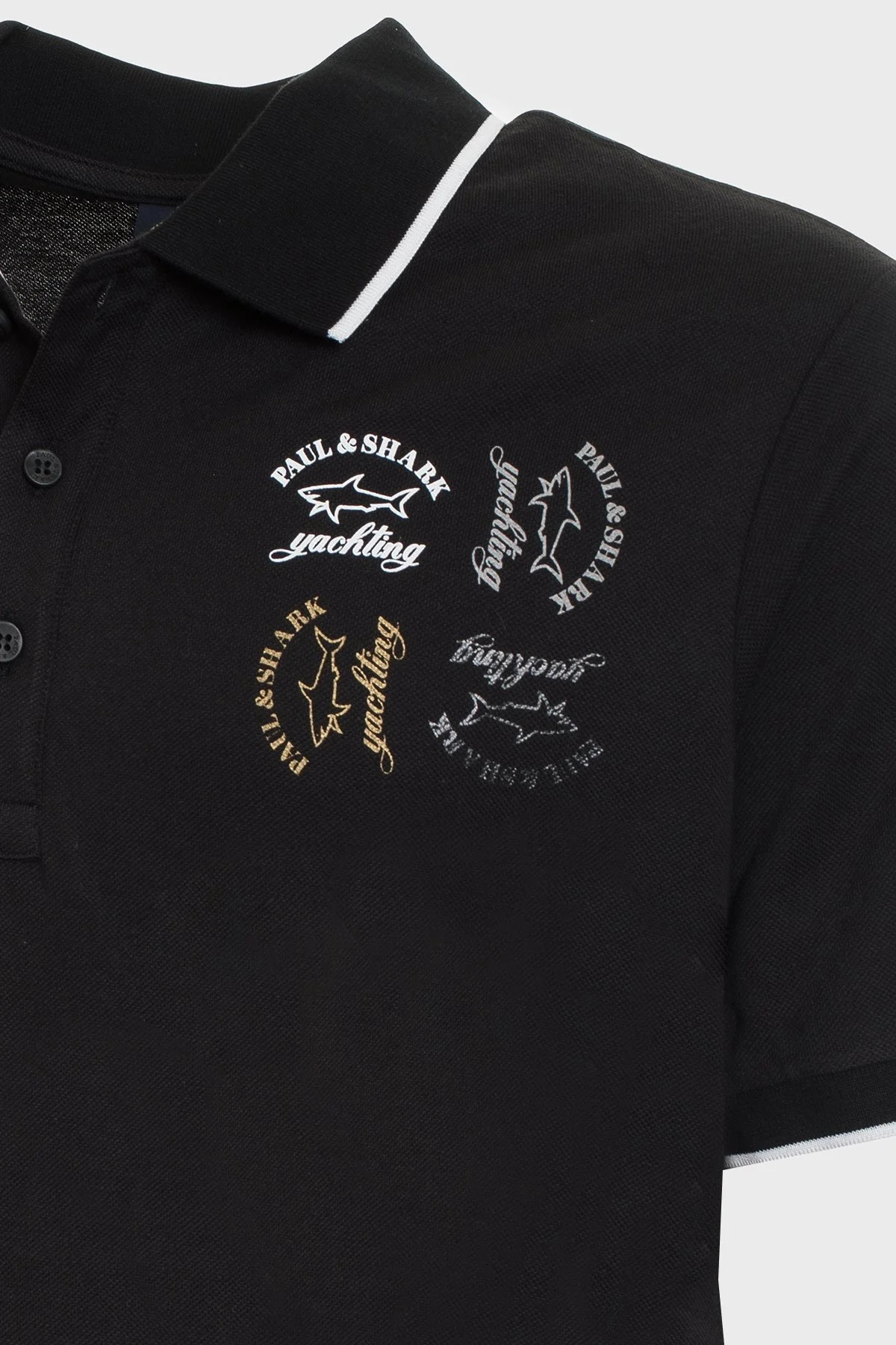 Paul & Shark % 100 Pamuk Regular Fit Erkek Polo Yaka T Shirt 23411266 011 SİYAH - 3