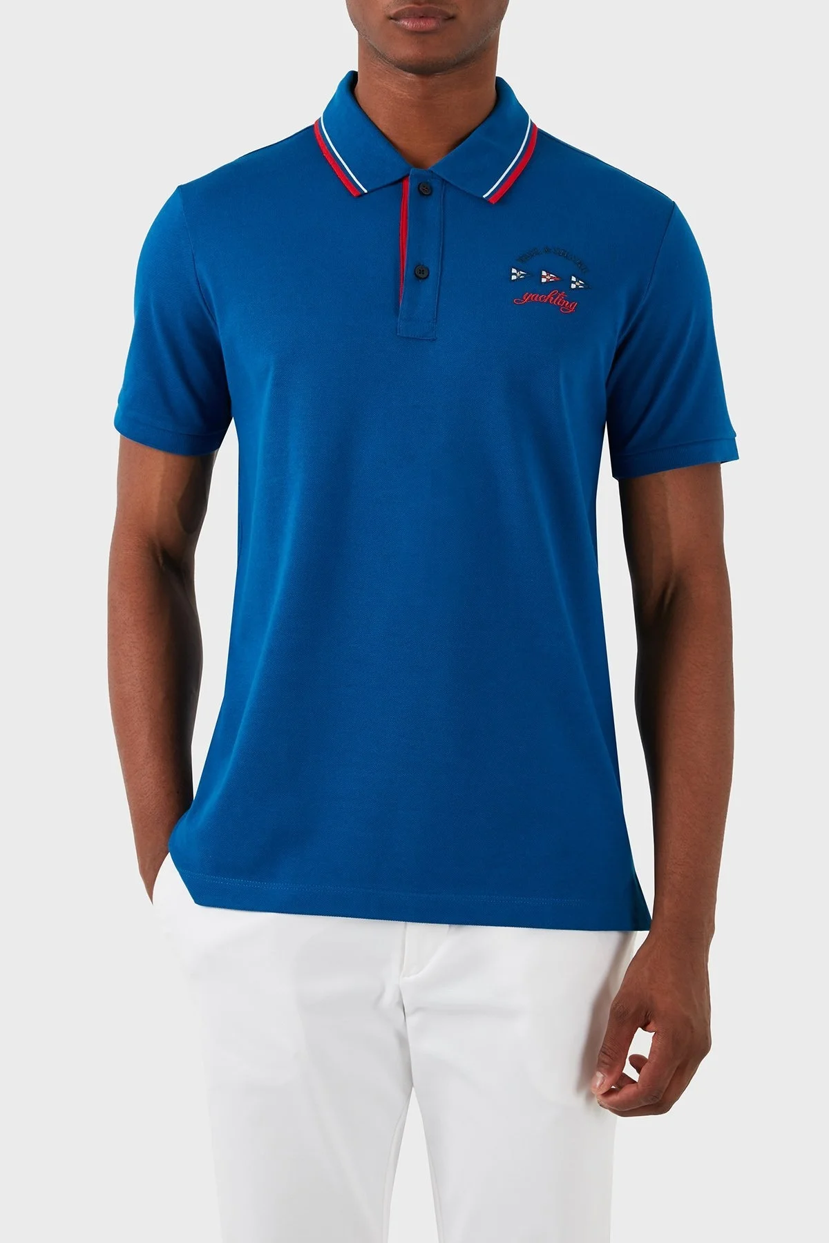 Paul & Shark % 100 Pamuk Regular Fit Erkek Polo Yaka T Shirt 23411296 726 MAVİ - 1