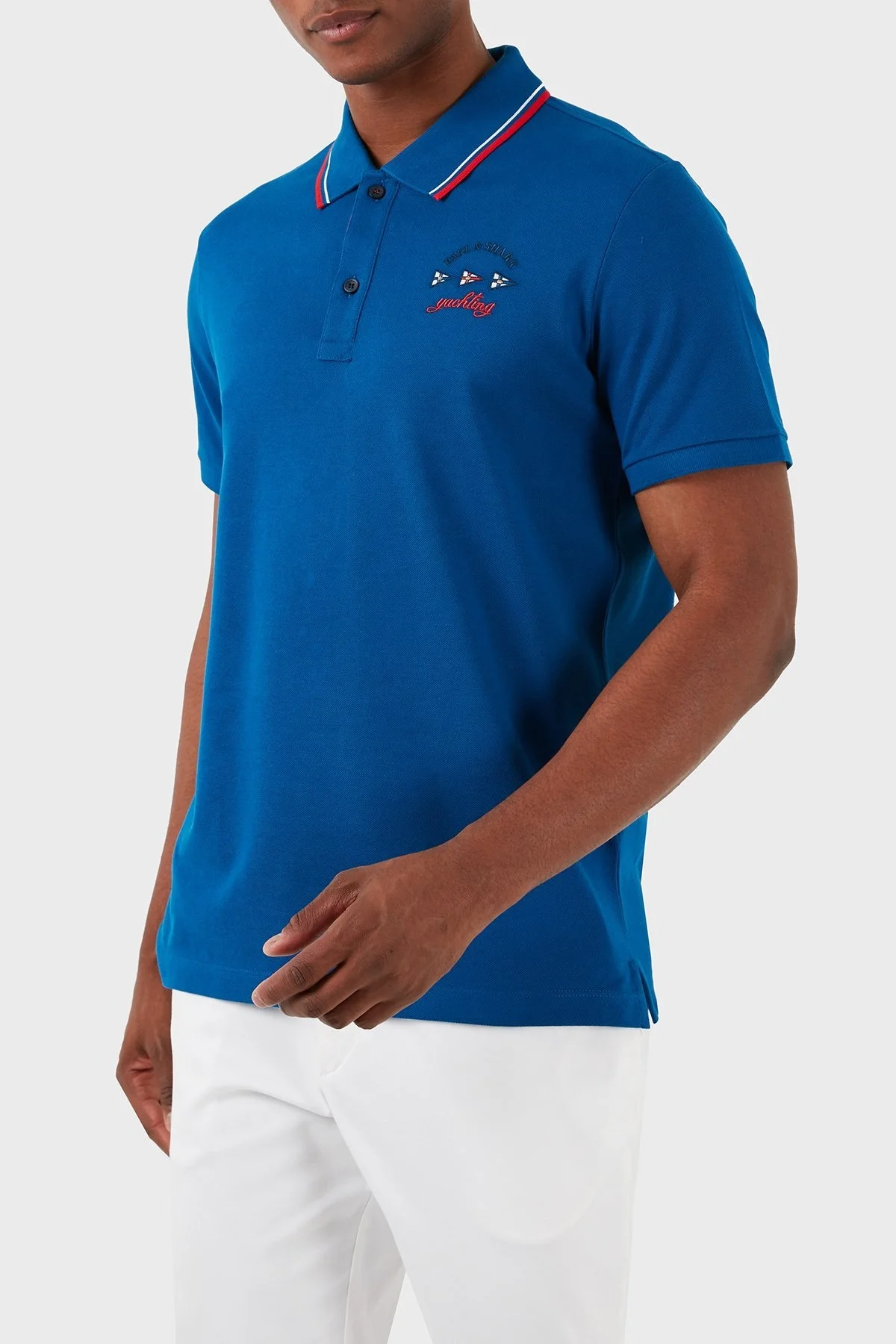 Paul & Shark % 100 Pamuk Regular Fit Erkek Polo Yaka T Shirt 23411296 726 MAVİ - 2