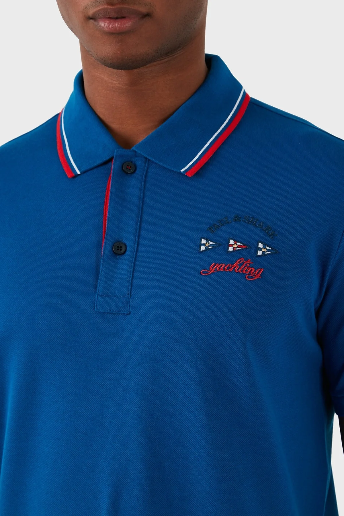 Paul & Shark % 100 Pamuk Regular Fit Erkek Polo Yaka T Shirt 23411296 726 MAVİ - 5