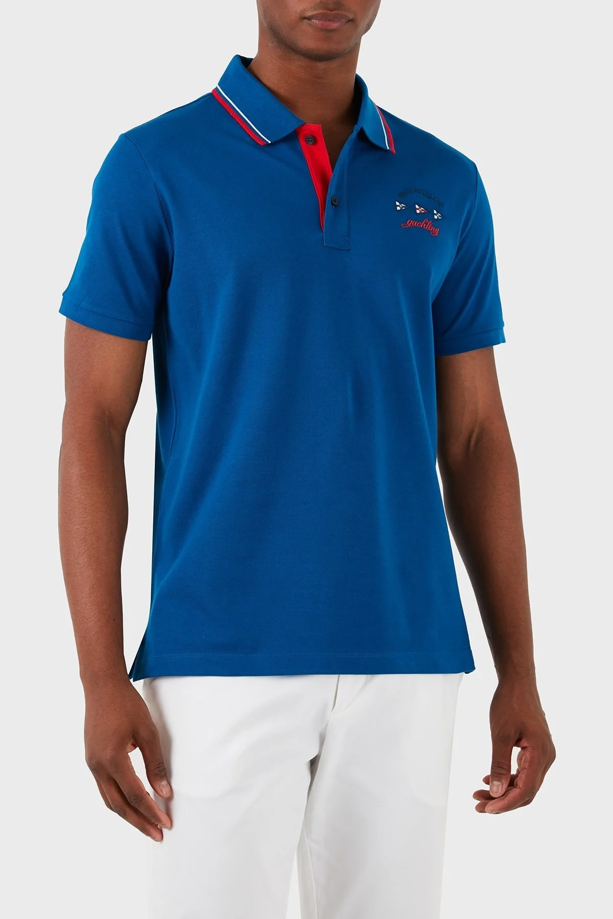 Paul & Shark % 100 Pamuk Regular Fit Erkek Polo Yaka T Shirt 23411296 726 MAVİ - 6