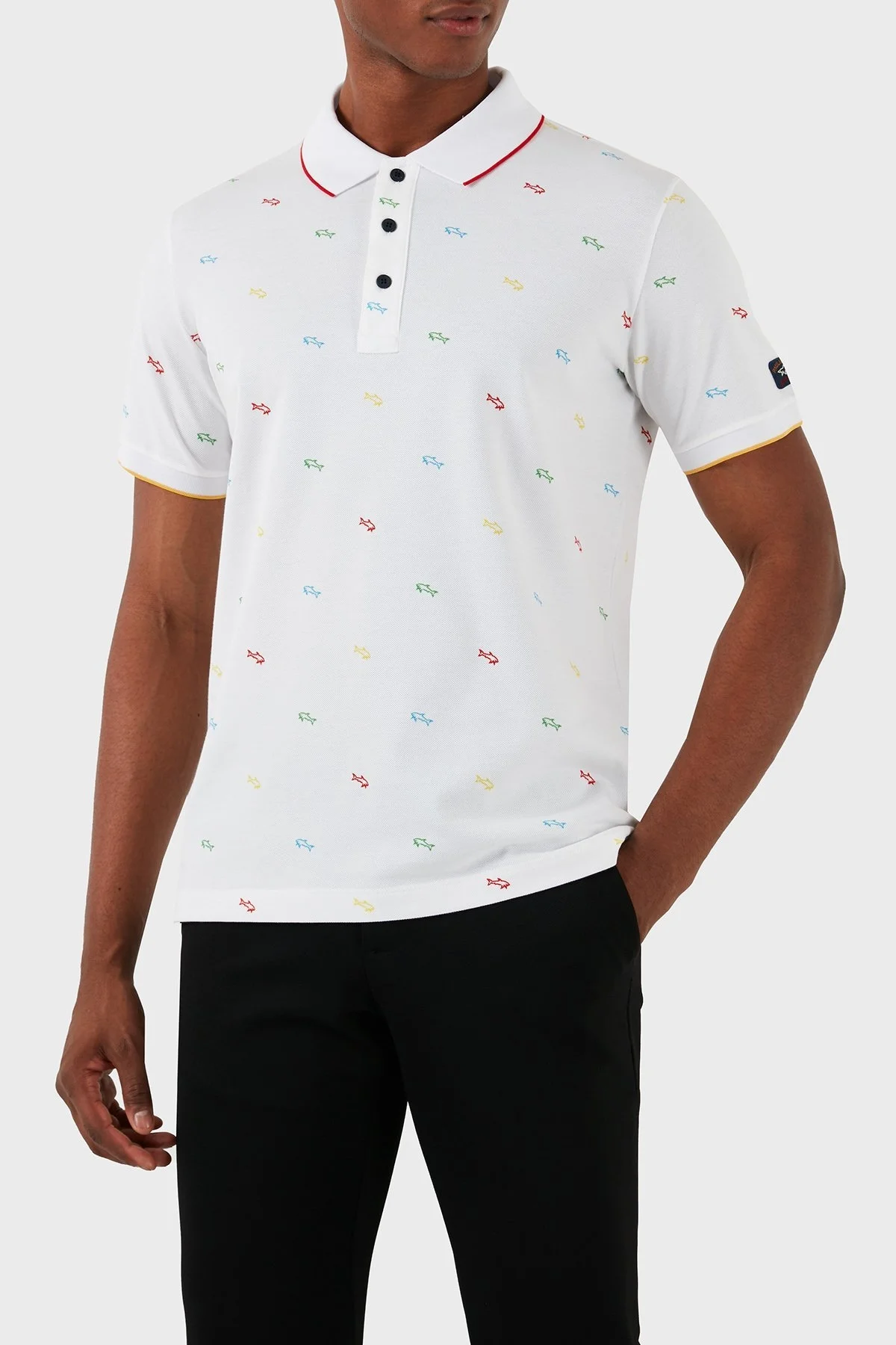 Paul & Shark % 100 Pamuk Regular Fit Erkek Polo Yaka T Shirt 23411331 004 BEYAZ - 7