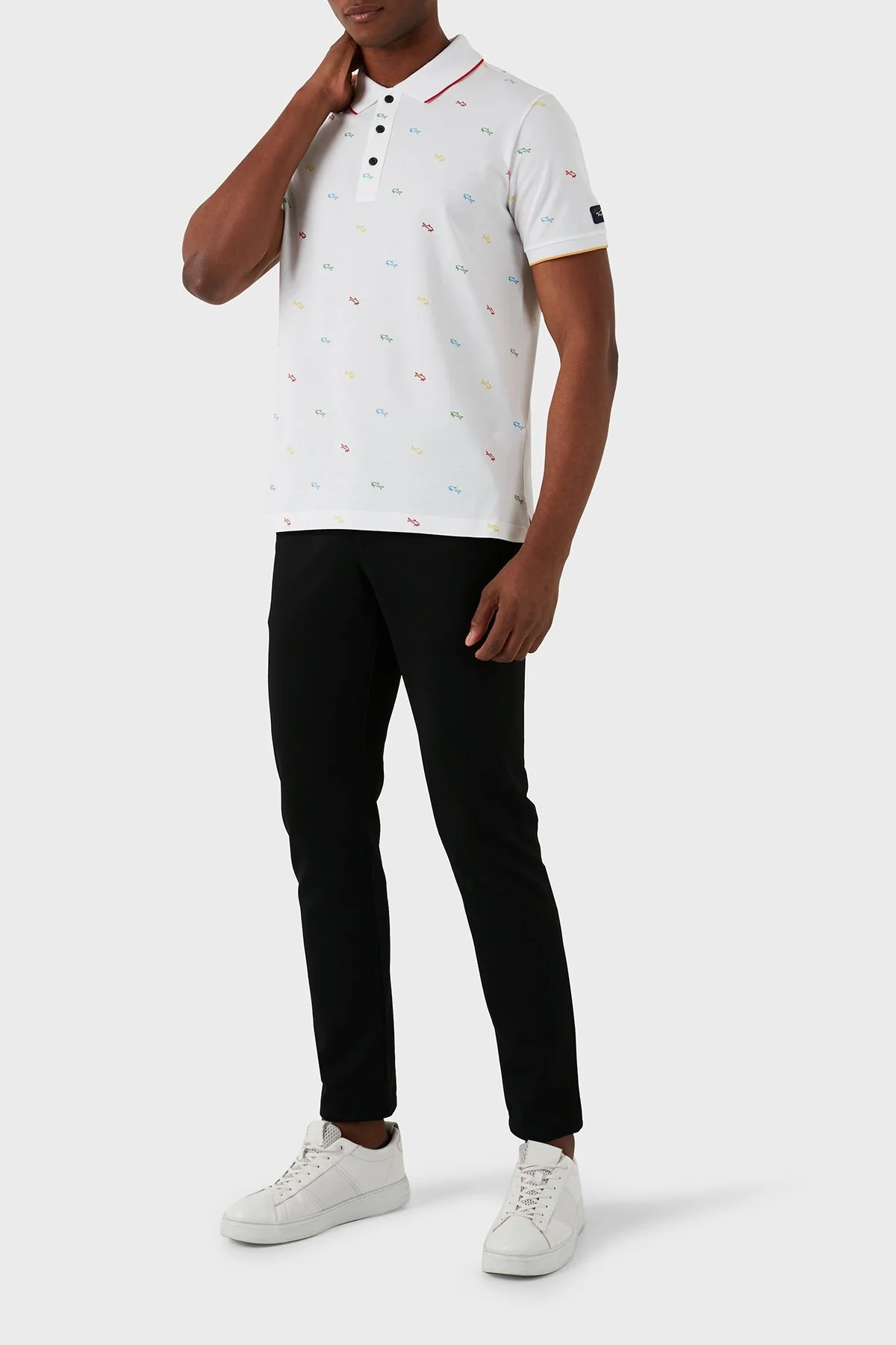 Paul & Shark % 100 Pamuk Regular Fit Erkek Polo Yaka T Shirt 23411331 004 BEYAZ - 8