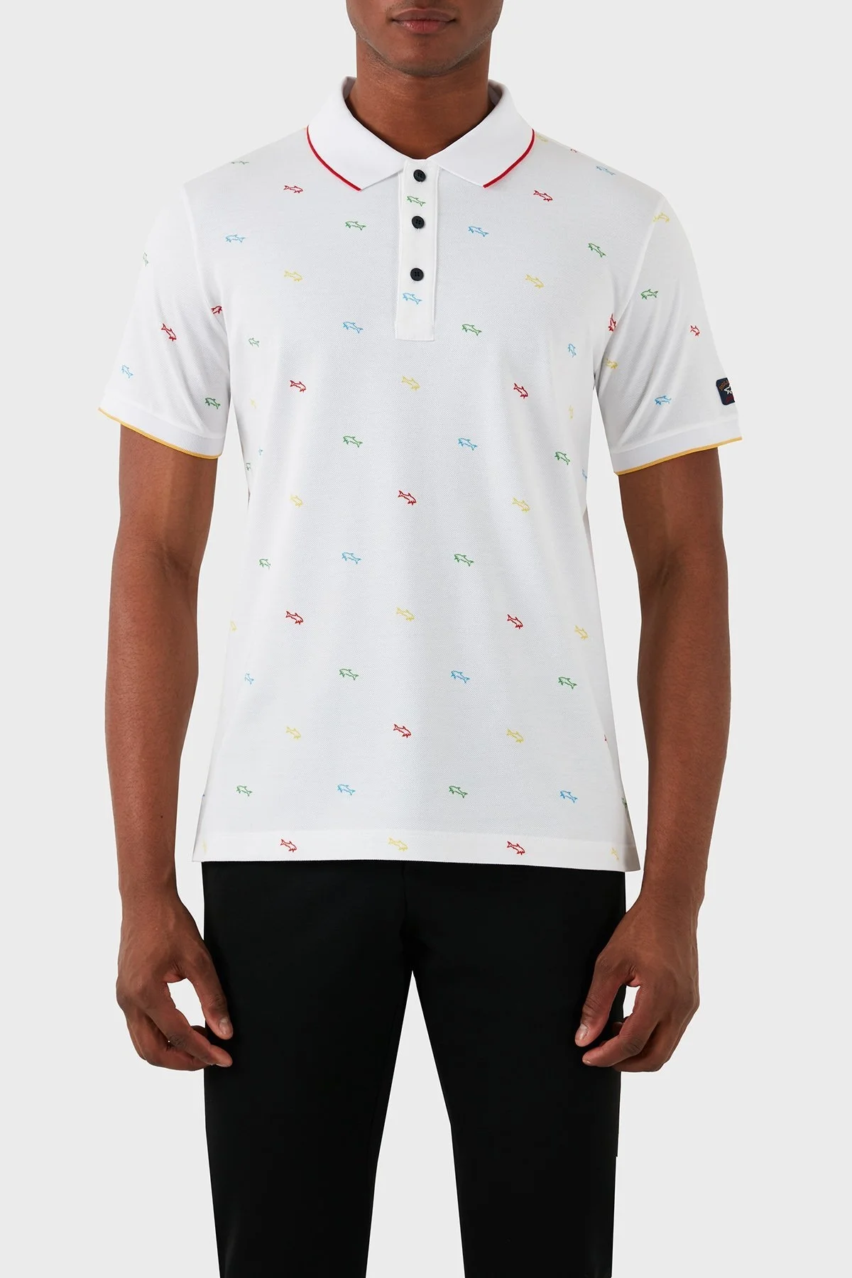 Paul & Shark % 100 Pamuk Regular Fit Erkek Polo Yaka T Shirt 23411331 004 BEYAZ - 10