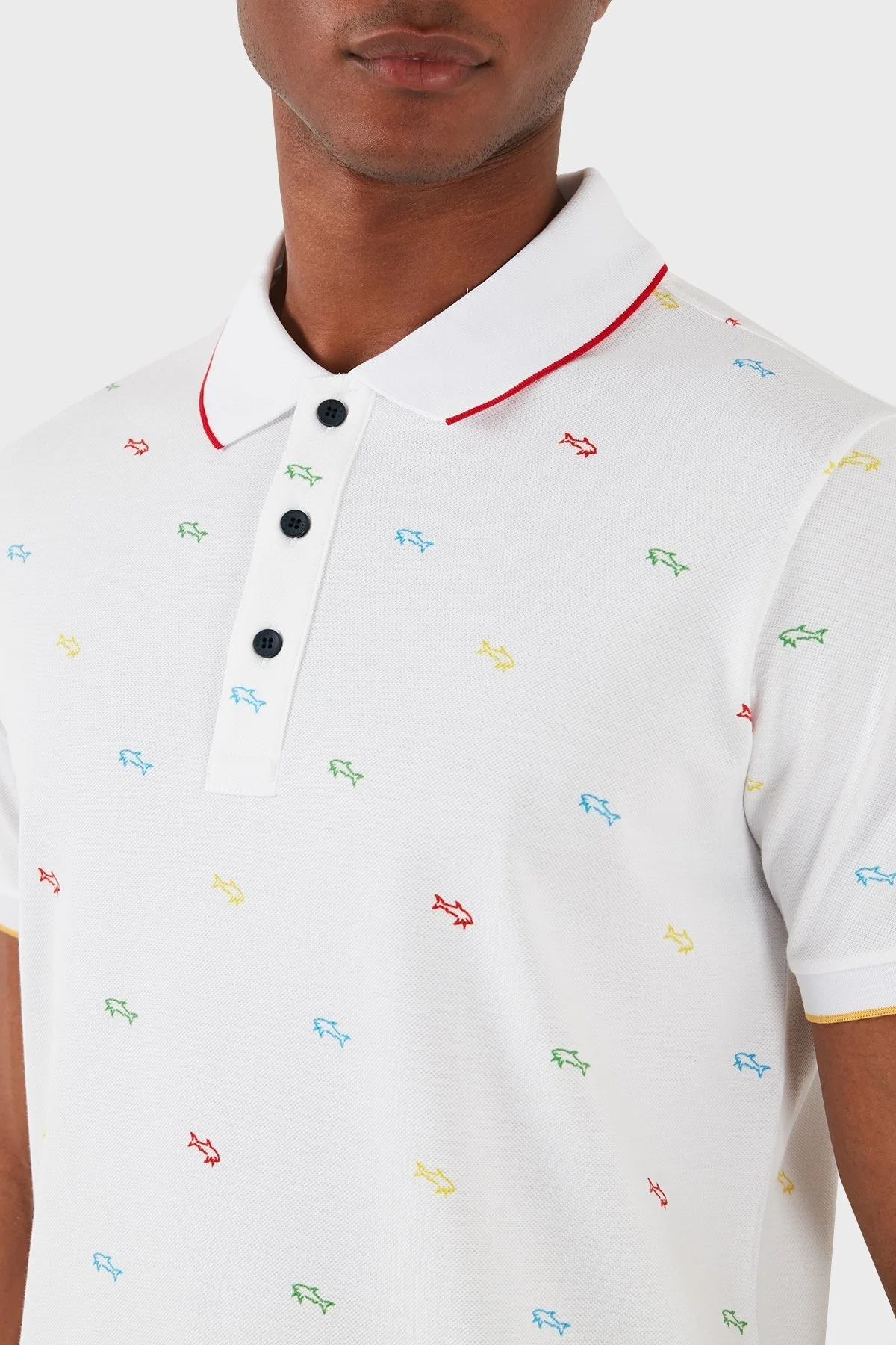 Paul & Shark % 100 Pamuk Regular Fit Erkek Polo Yaka T Shirt 23411331 004 BEYAZ - 12