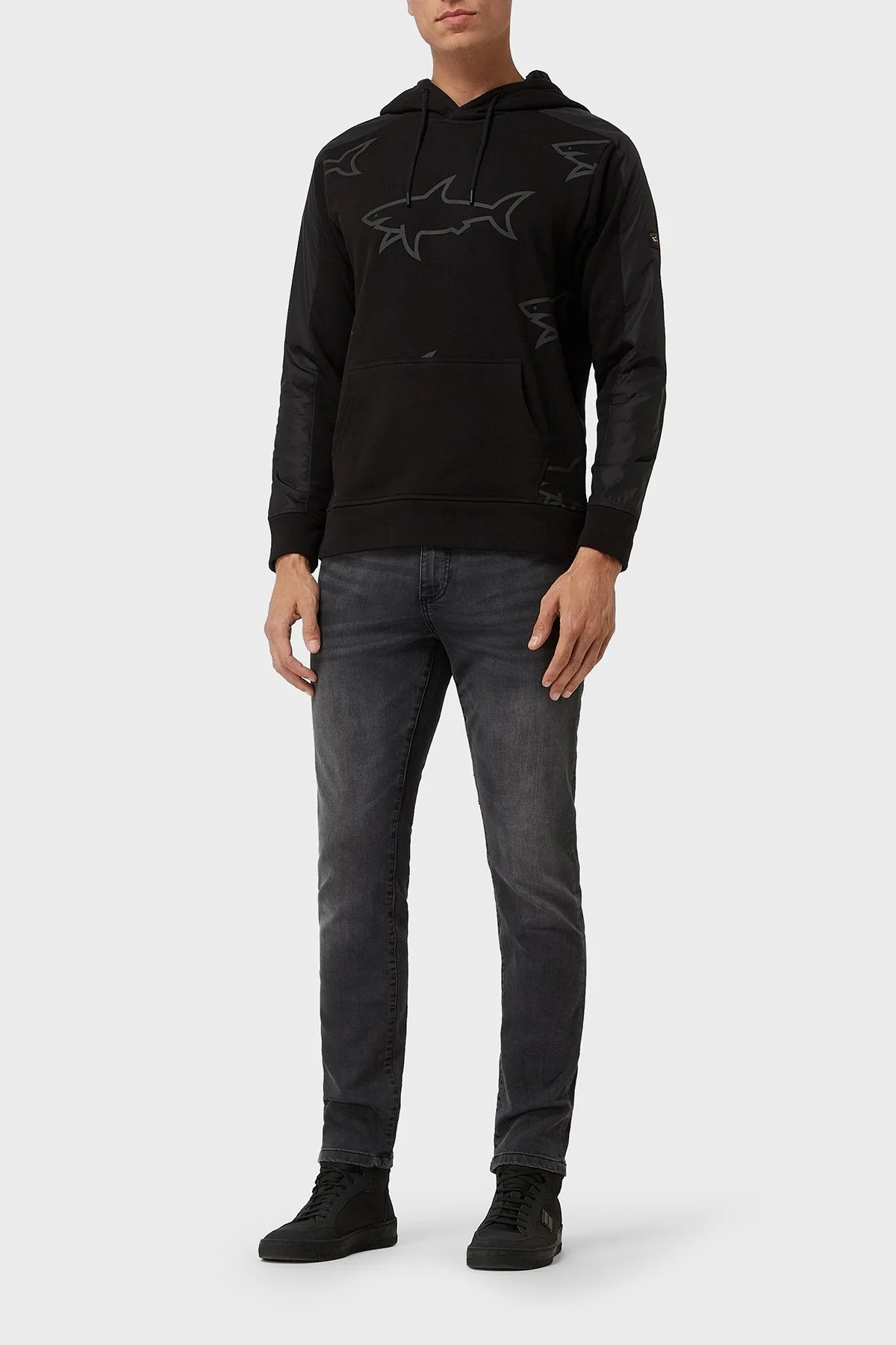 Paul & Shark % 100 Pamuk Regular Fit Kapüşonlu Erkek Sweat 12311896 011 SİYAH - 3