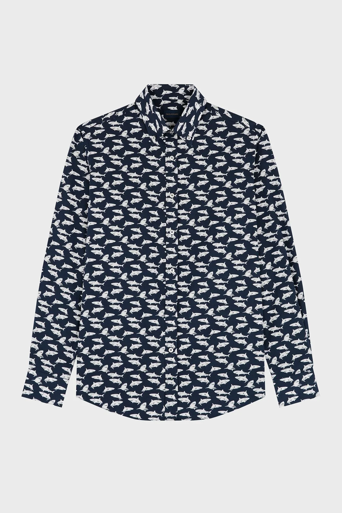 Paul & Shark % 100 Pamuk Regular Fit Logo Desenli Erkek Gömlek 24413017 L10 LACİVERT - 6