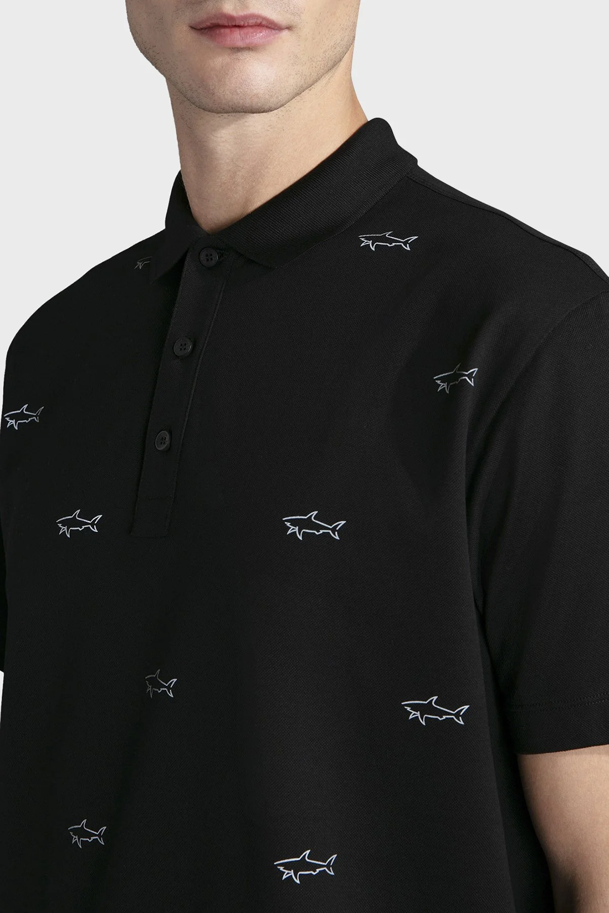 Paul & Shark % 100 Pamuk Regular Fit Logolu Erkek Polo Yaka T Shirt 23411252 011 SİYAH - 4