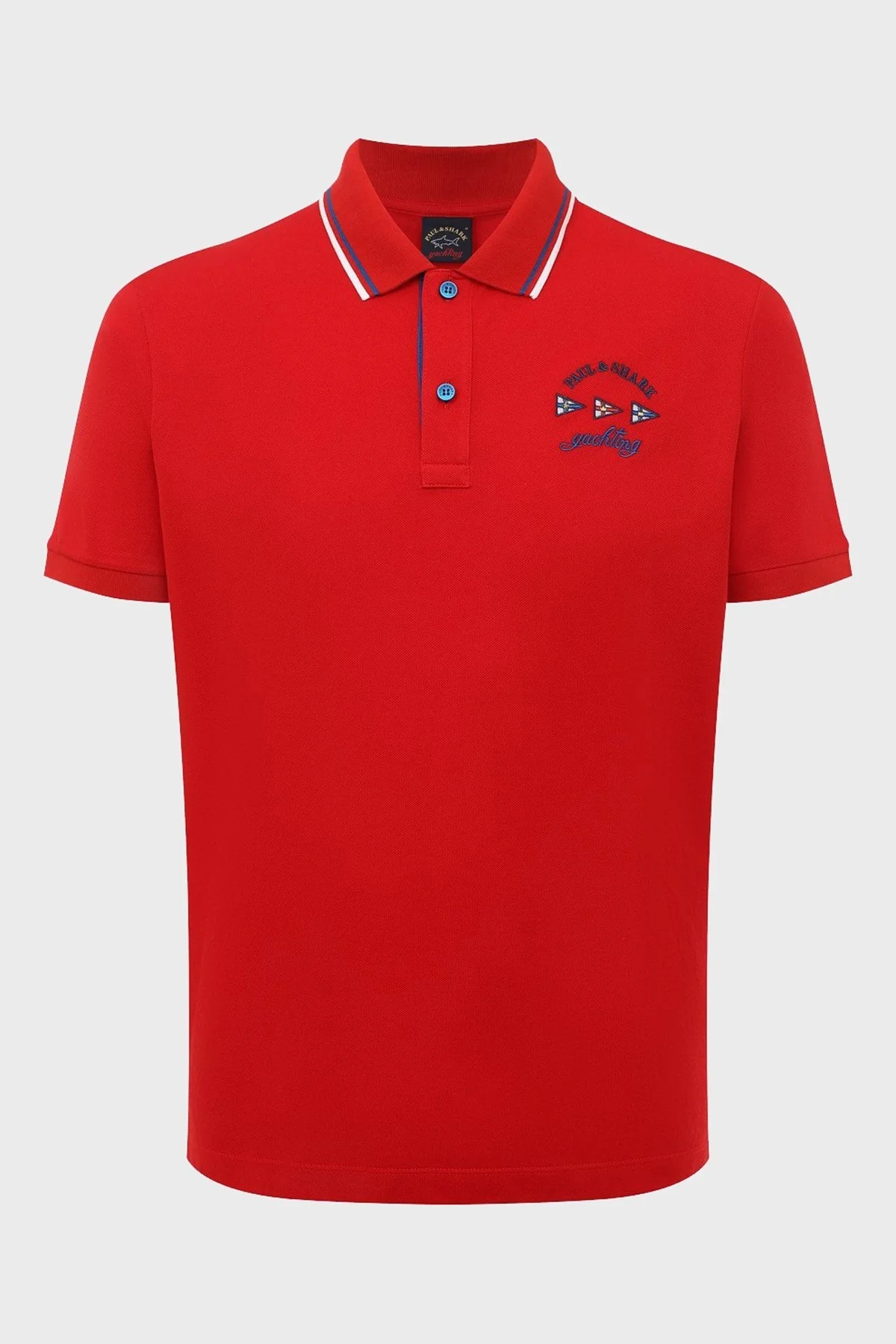 Paul & Shark % 100 Pamuk Regular Fit Polo Yaka Erkek T Shirt 23411296 577 KIRMIZI - 4