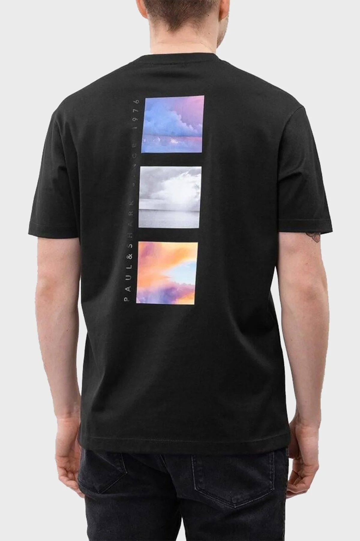 Paul & Shark % 100 Pamuk Regular Fit Sırt Baskılı Erkek T Shirt 24411077 011 SİYAH - 3