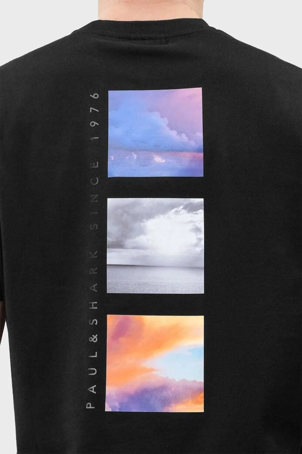 Paul & Shark % 100 Pamuk Regular Fit Sırt Baskılı Erkek T Shirt 24411077 011 SİYAH - 4