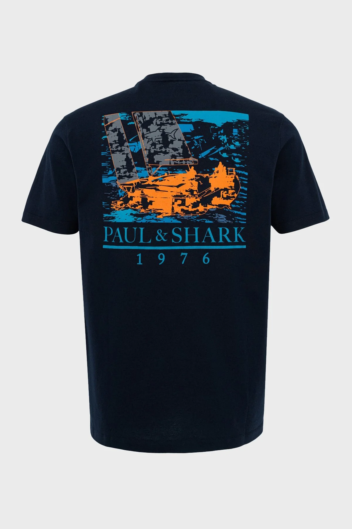 Paul & Shark % 100 Pamuk Regular Fit Sırt Baskılı Erkek T Shirt 24411087 013 LACİVERT - 2