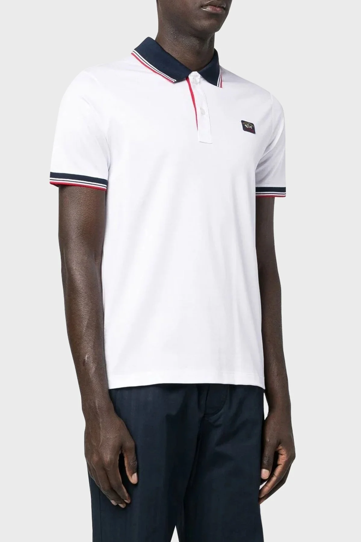 Paul & Shark % 100 Pamuk Regular Fit T Shirt Erkek Polo 23411300 010 BEYAZ - 1