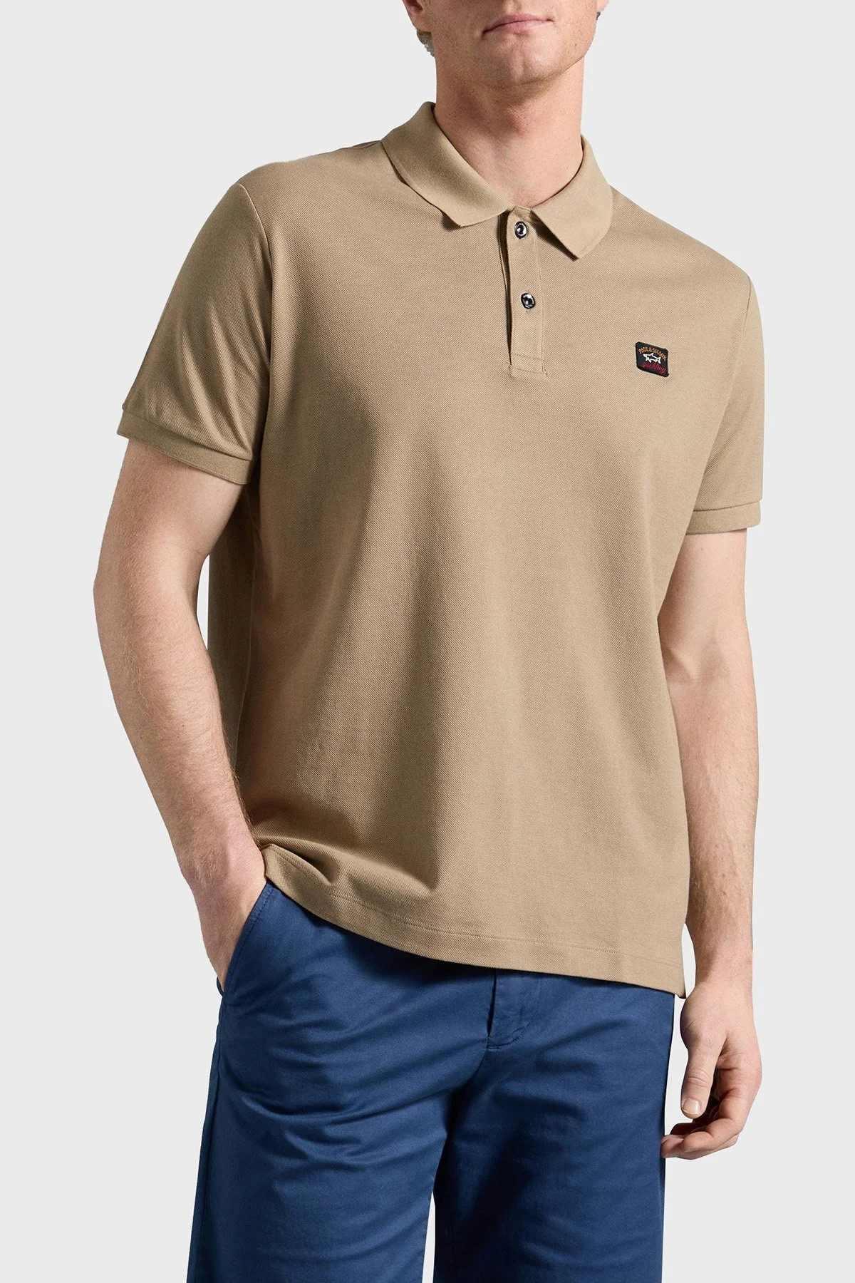 Paul & Shark % 100 Pamuk Regular Fit Erkek Polo T Shirt C0P1070 128 BEJ - 1